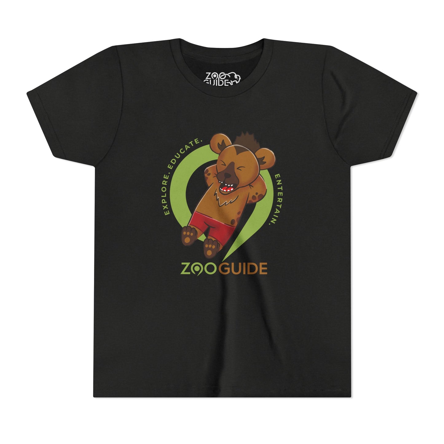 Laughing Spotted Hyena with Bone in Zoo Guide™ Waypoint Icon Youth Tee Shirt by Zoo Guide™