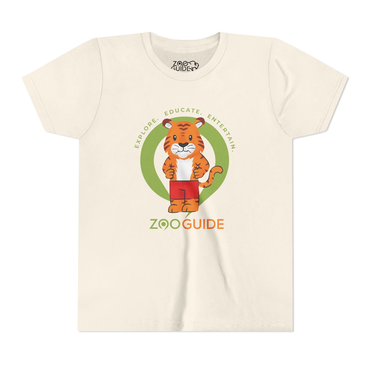 Tiger in Shorts in Zoo Guide™ Waypoint Icon Youth Tee Shirt by Zoo Guide™
