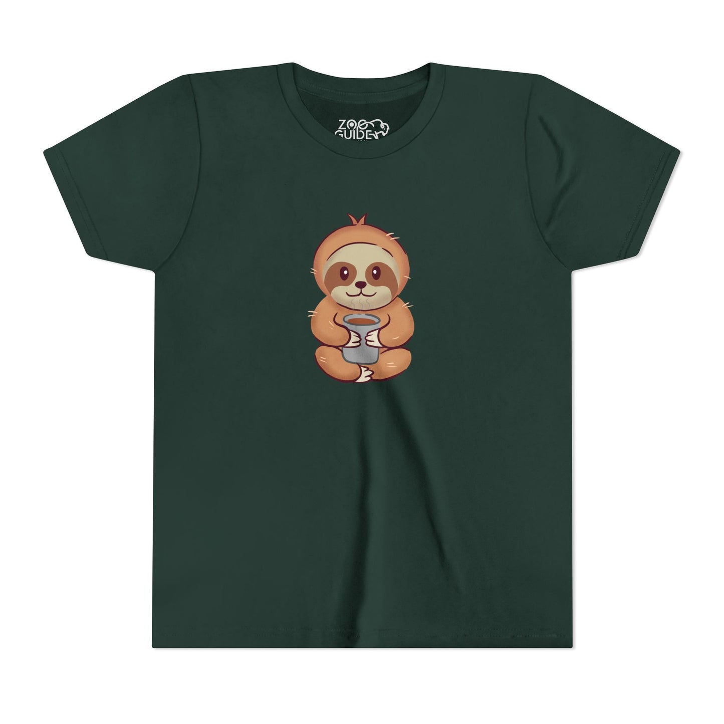 Sloth Drinking from Cup Youth Tee Shirt by Zoo Guide™