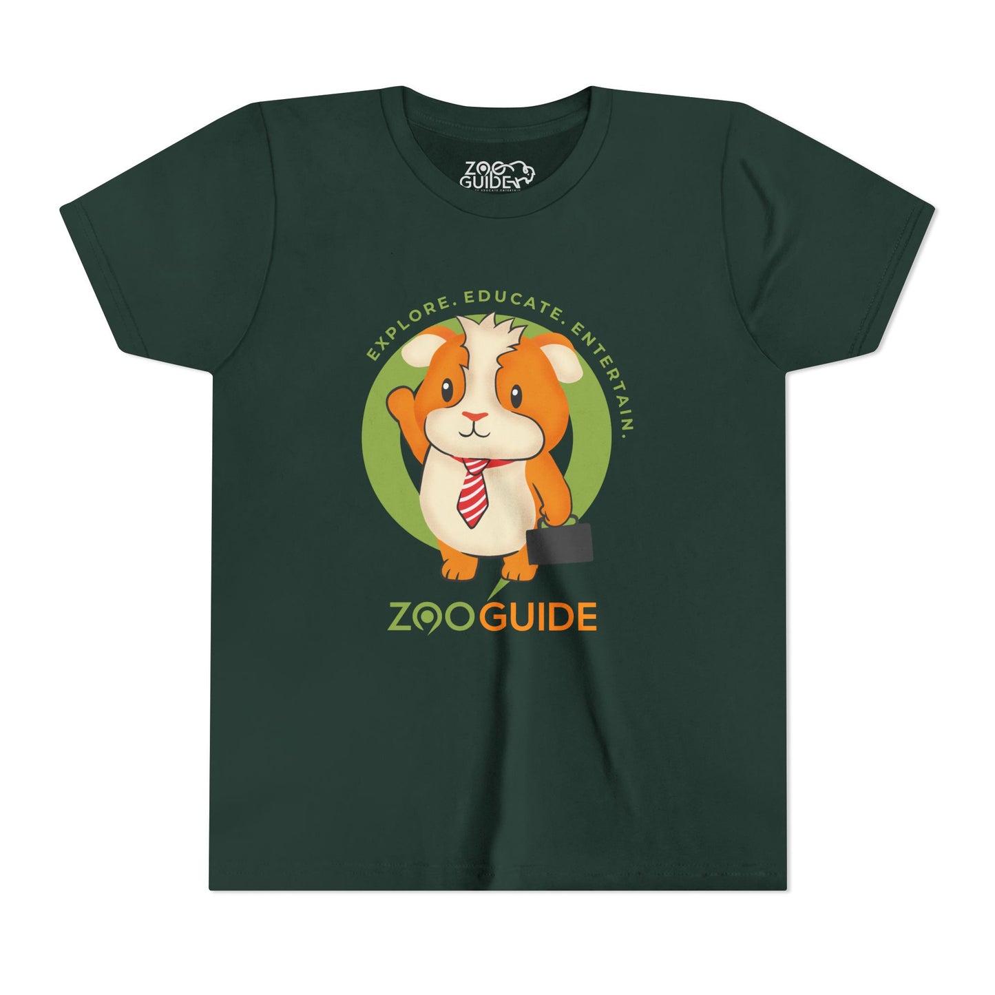 Guinea Pig "Off to Work" in Zoo Guide™ Waypoint Icon Youth Tee Shirt by Zoo Guide™