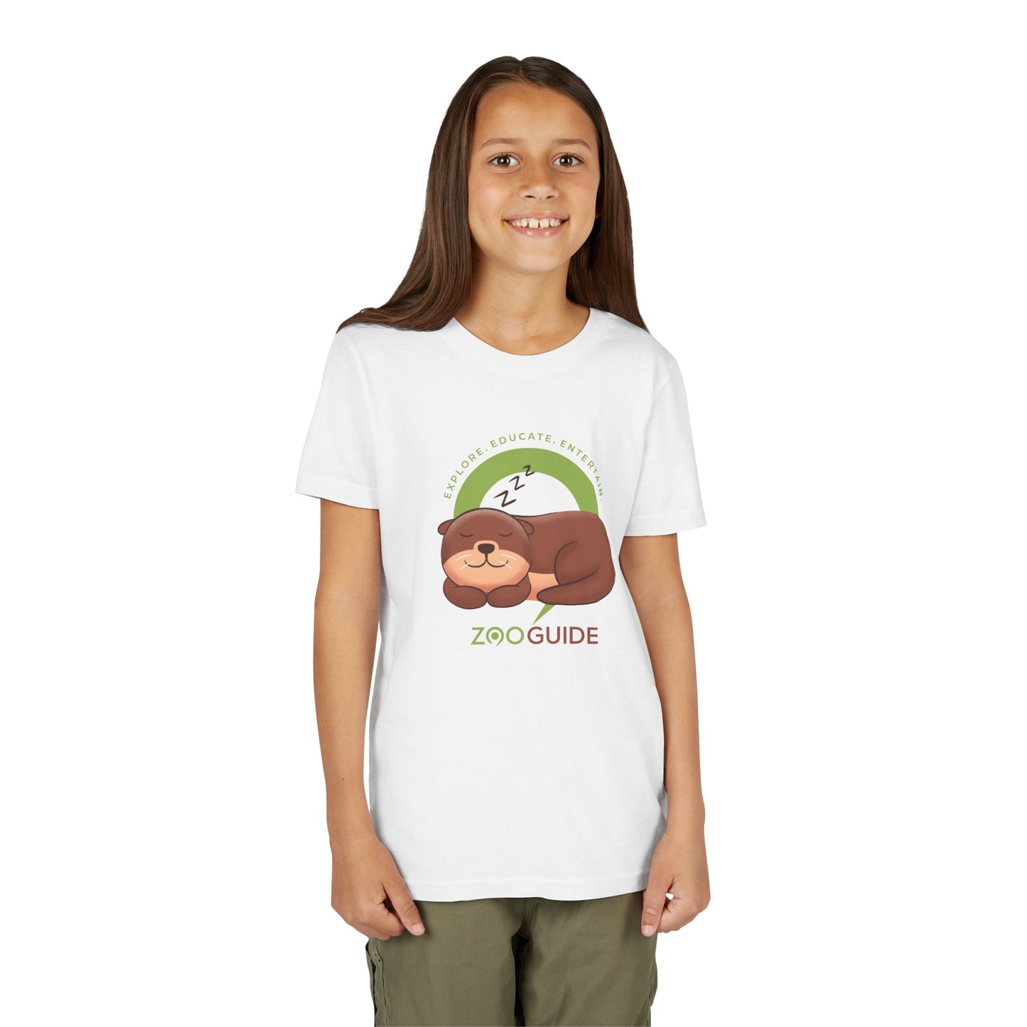 Asian Small Clawed Otter Sleepin' in Zoo Guide™ Waypoint Icon Youth Tee Shirt by Zoo Guide™