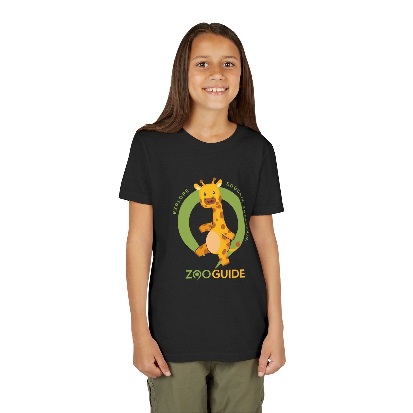 Giraffe Dancing in Zoo Guide™ Waypoint Icon Youth Tee Shirt by Zoo Guide™