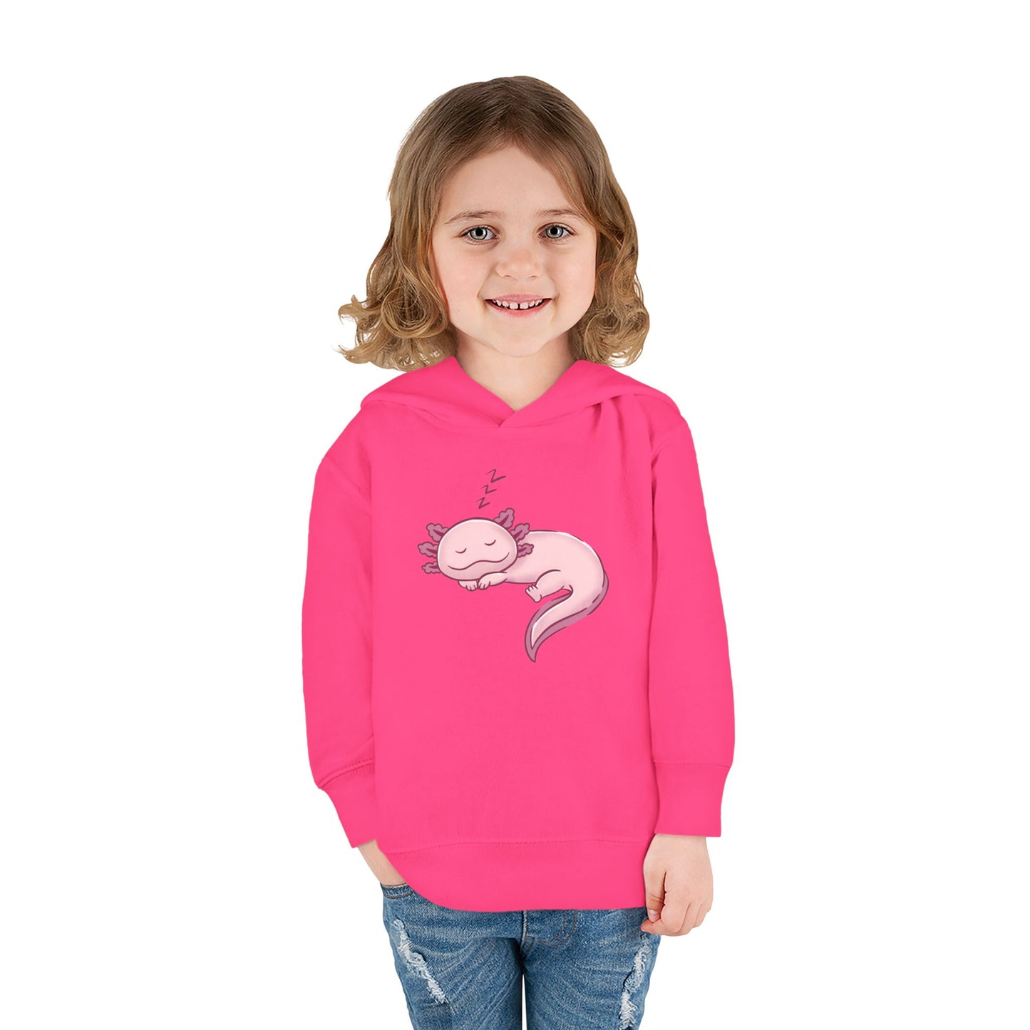 Axolotl Sleeping Toddler Pullover Fleece Hoodie by Zoo Guide™