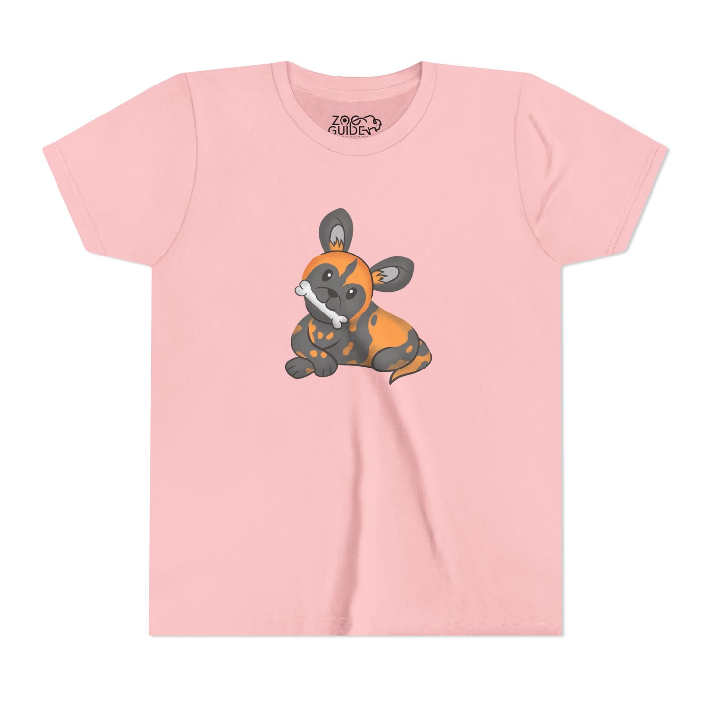 African Painted Dog with Bone Youth Tee Shirt by Zoo Guide™