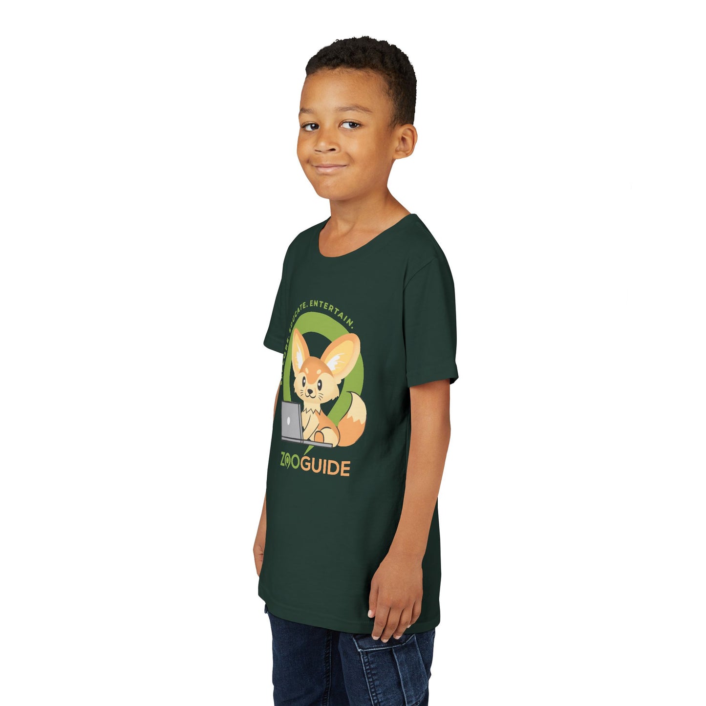 Fennec Fox on Laptop in Zoo Guide™ Waypoint Icon Youth Tee Shirt by Zoo Guide™