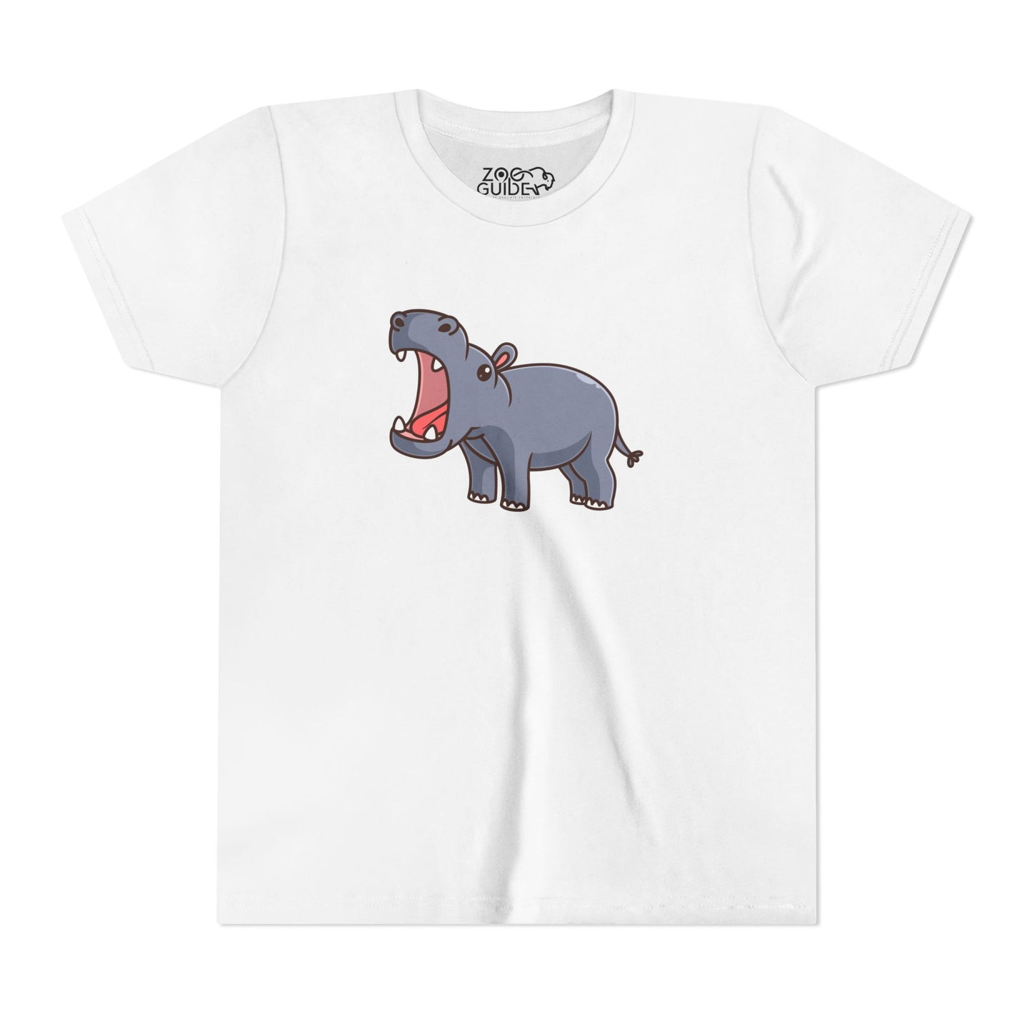 Open Mouth Hippo Kawaii Style Youth Tee Shirt by Zoo Guide™