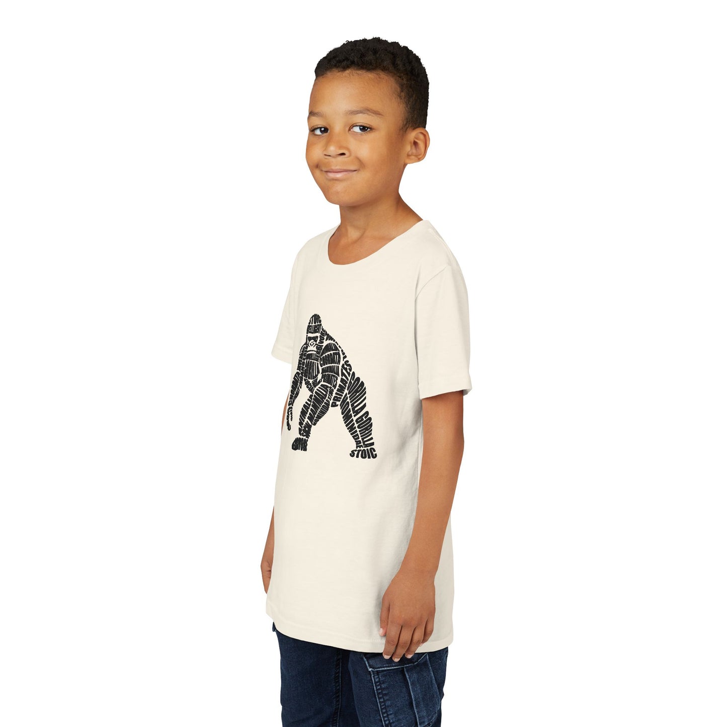 Gorilla Word Art Youth Tee Shirt by Zoo Guide™