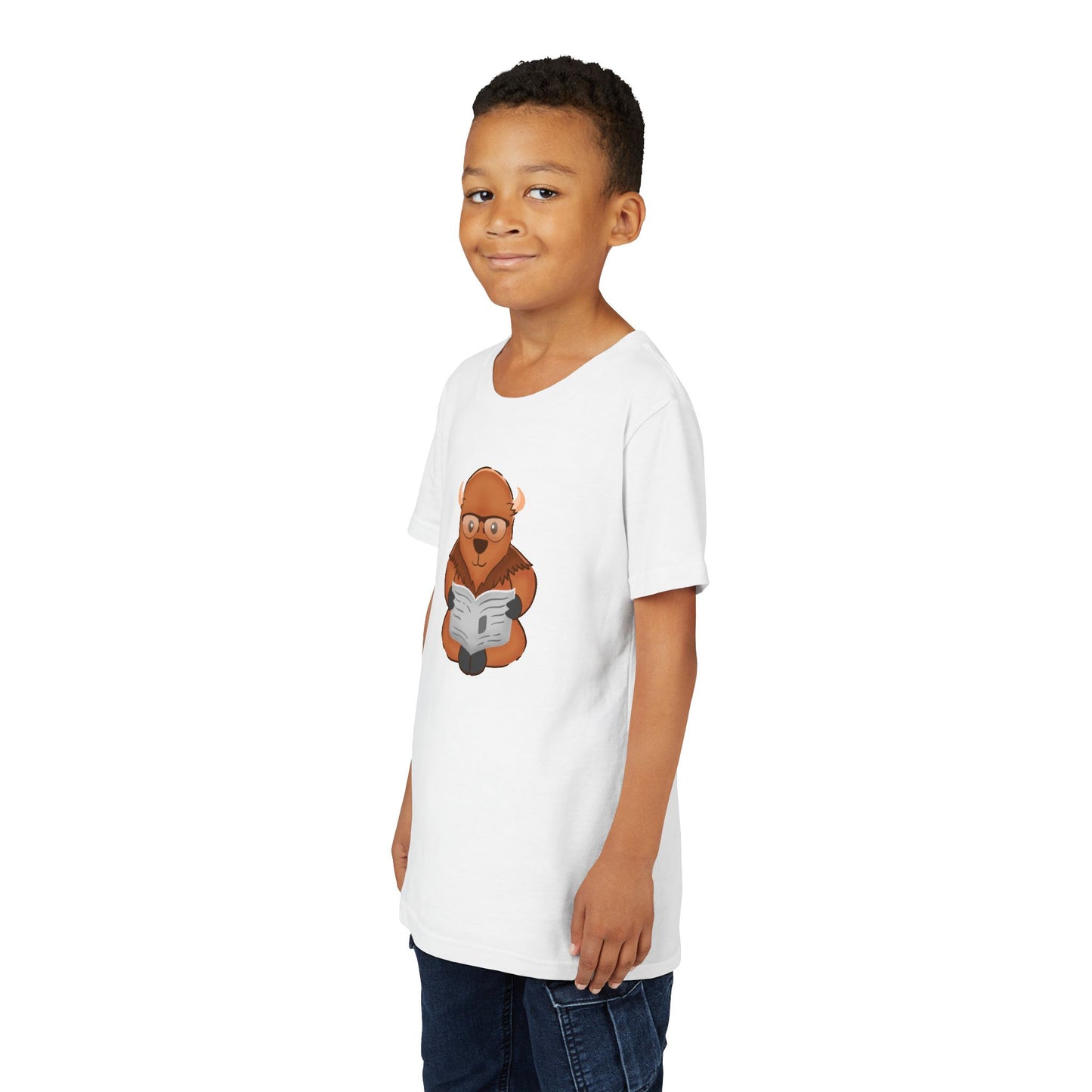 American Bison Reading Youth Tee Shirt by Zoo Guide™