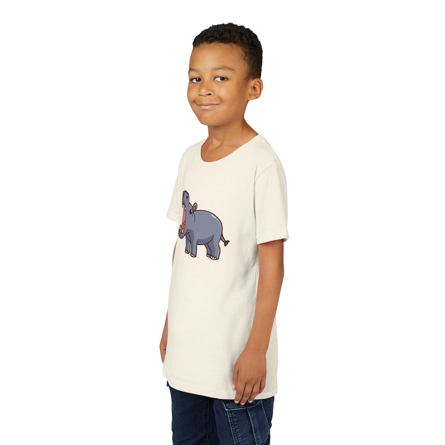 Open Mouth Hippo Kawaii Style Youth Tee Shirt by Zoo Guide™