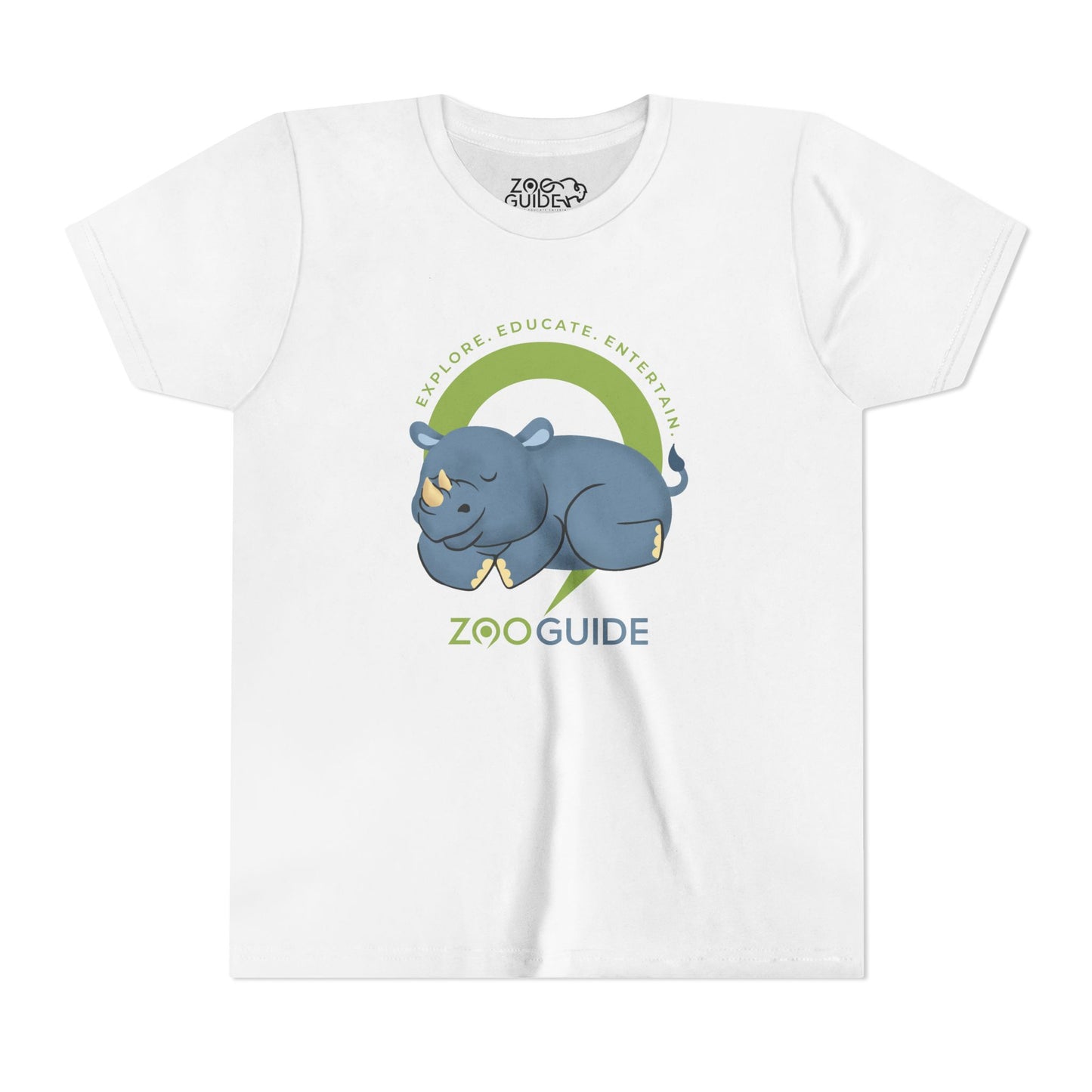 Rhino Nap Time in Zoo Guide™ Waypoint Icon Youth Tee Shirt by Zoo Guide™