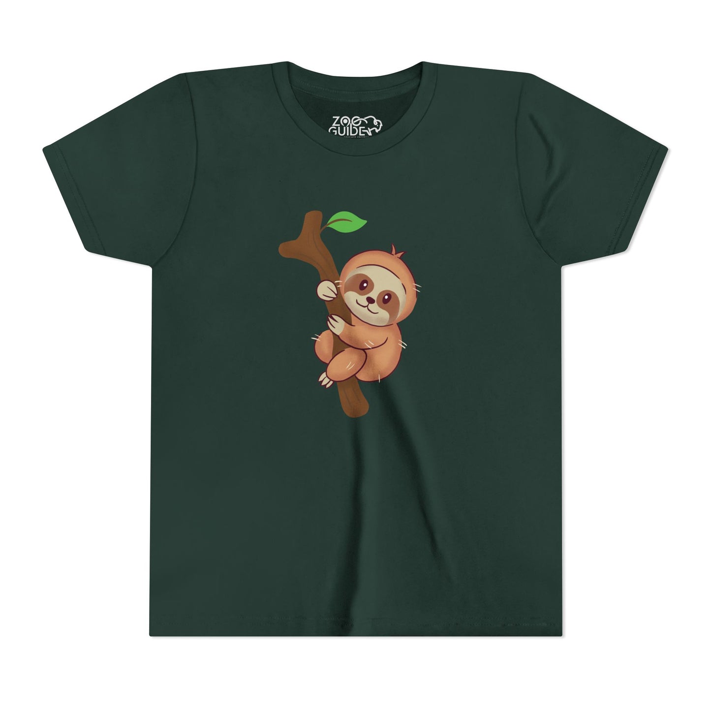 Sloth Tree Branch Youth Tee Shirt by Zoo Guide™