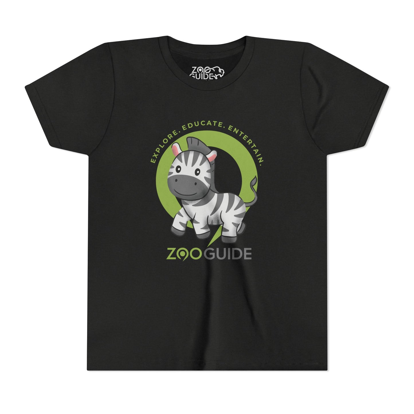 Zebra Prancing in Zoo Guide™ Waypoint Icon Youth Tee Shirt by Zoo Guide™