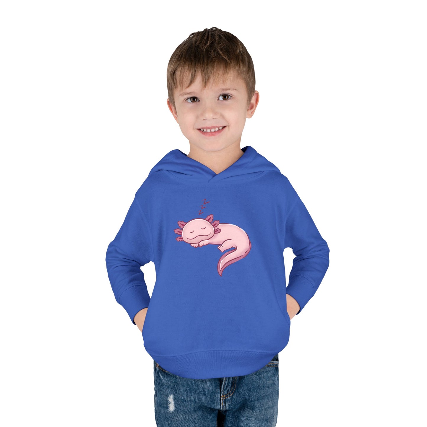 Axolotl Sleeping Toddler Pullover Fleece Hoodie by Zoo Guide™