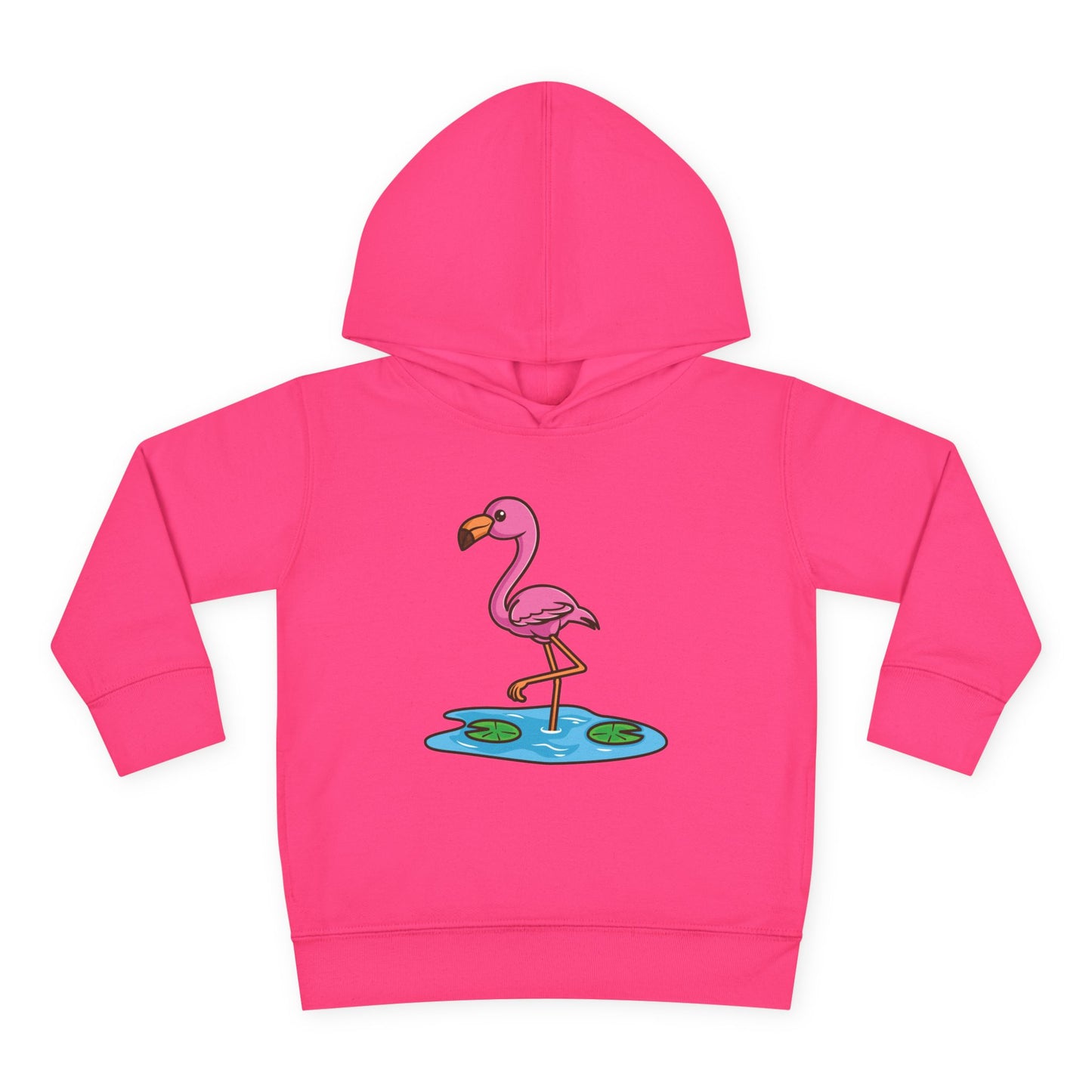 Flamingo Kawaii Style Toddler Pullover Fleece Hoodie by Zoo Guide™