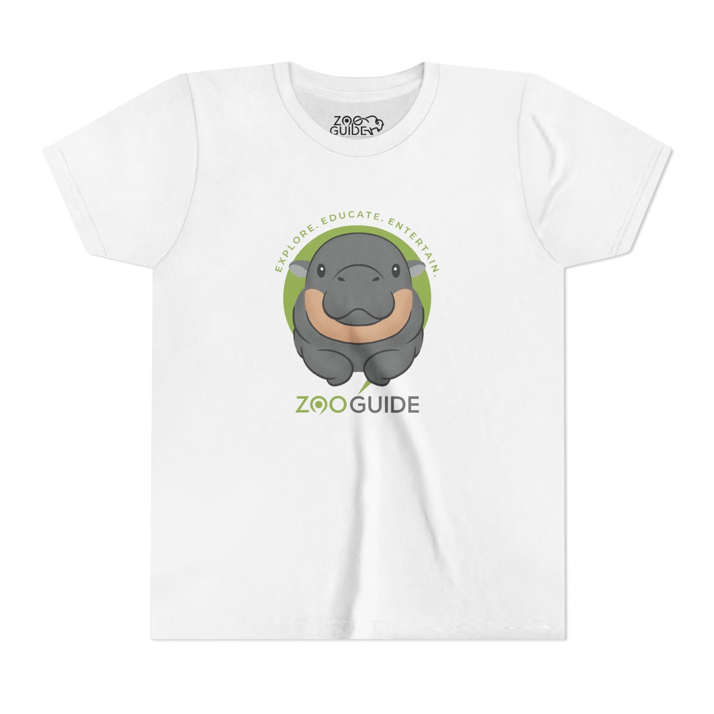 Pygmy Hippo Laying Down in Zoo Guide™ Waypoint Icon Youth Tee Shirt by Zoo Guide™