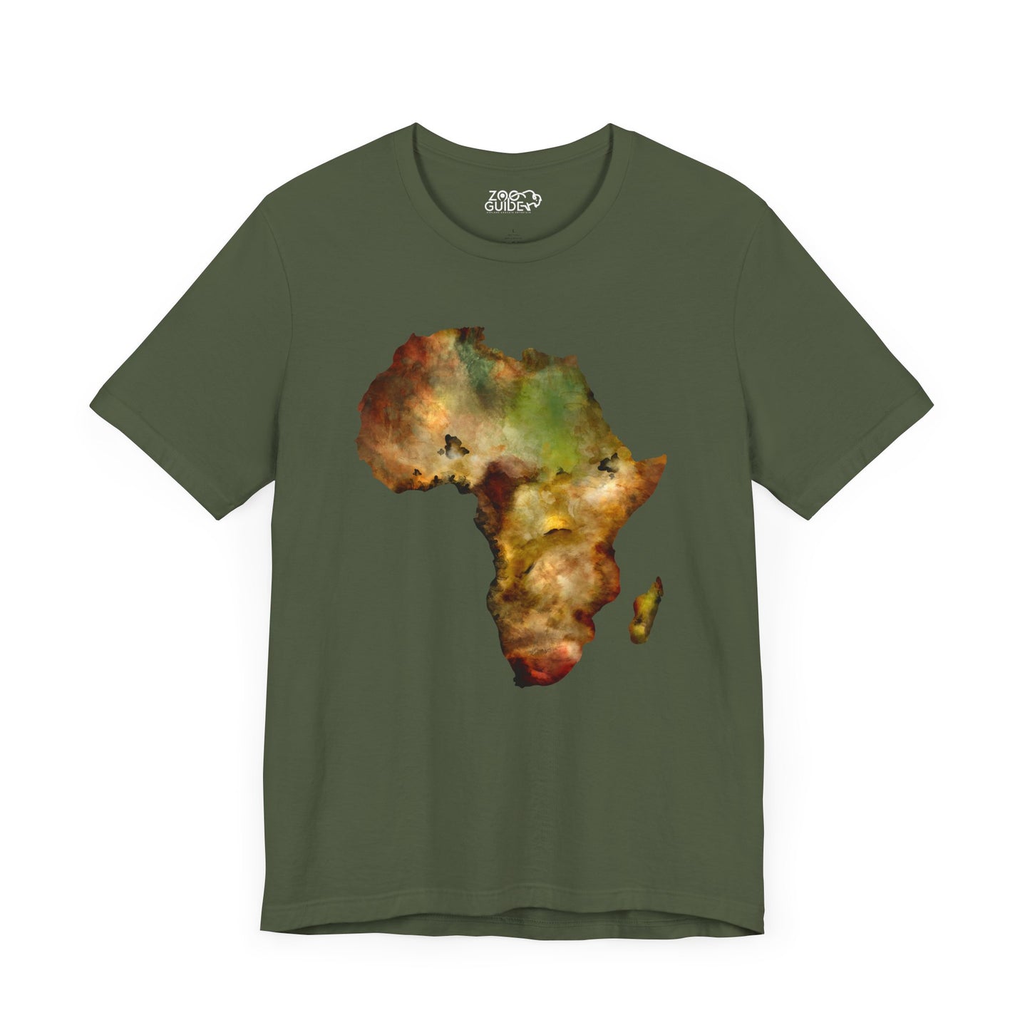 Africa Map Adult Unisex Tee Shirt by Zoo Guide™