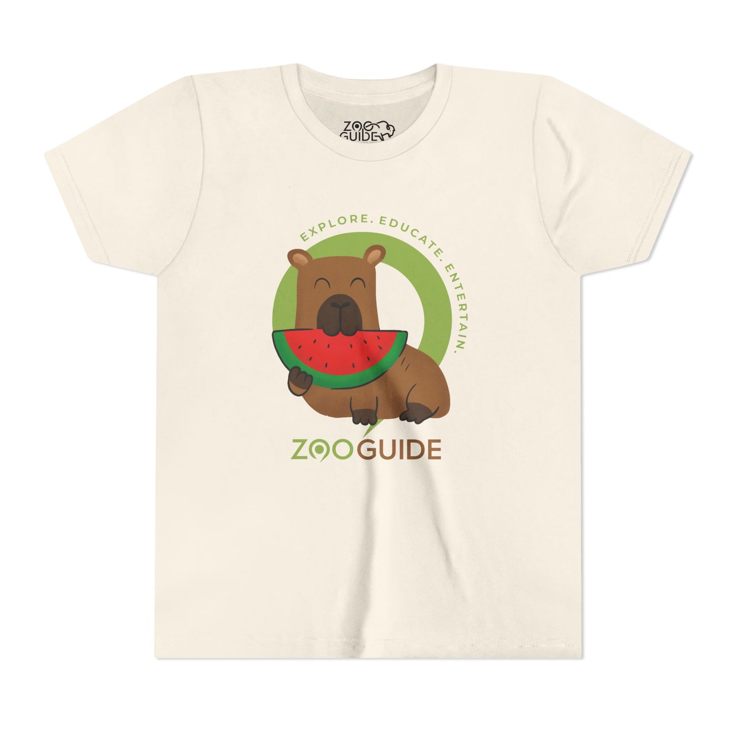 Capybara Eating Watermelon in Zoo Guide™ Waypoint Icon Youth Tee Shirt by Zoo Guide™