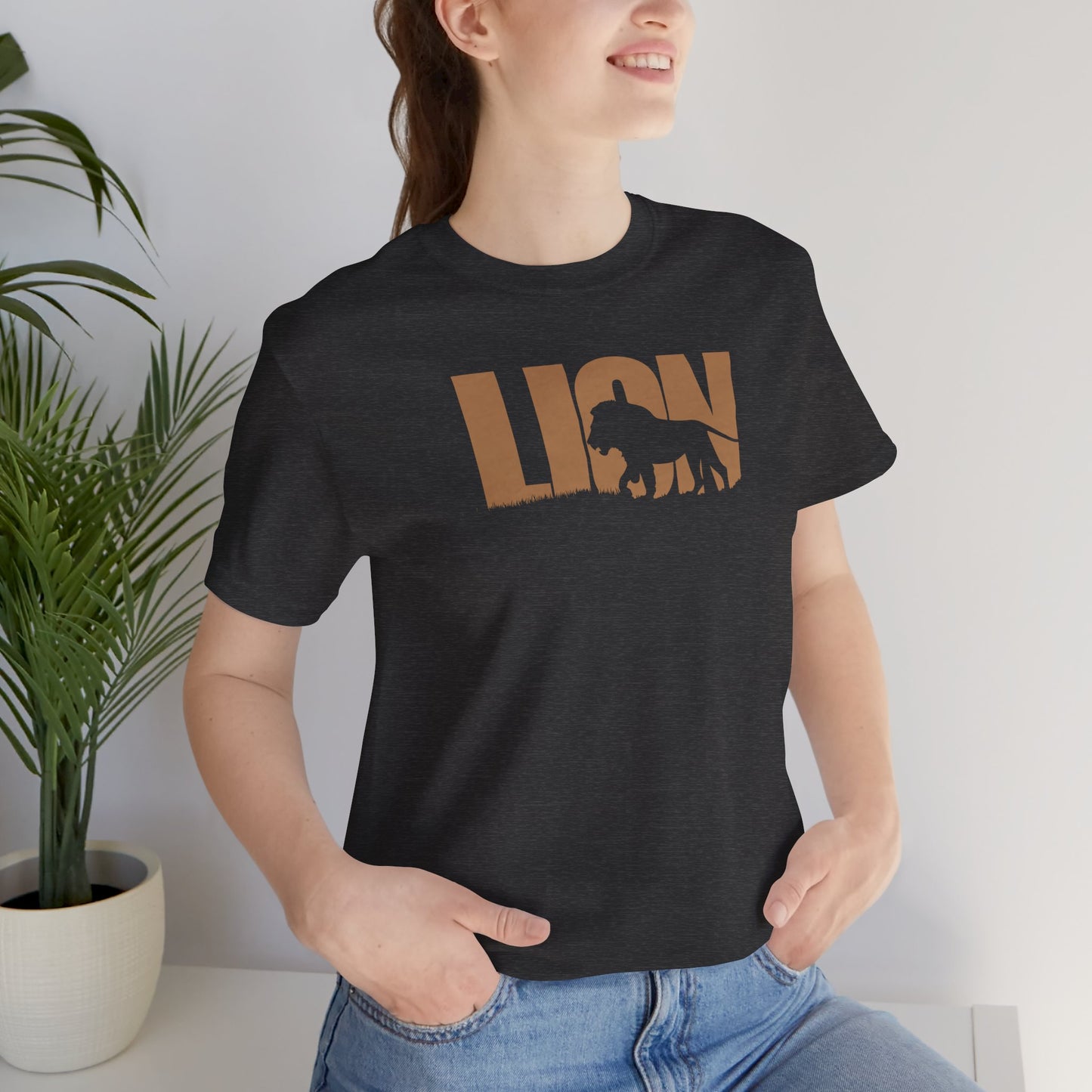 Gold LION Adult Unisex Tee Shirt by Zoo Guide™