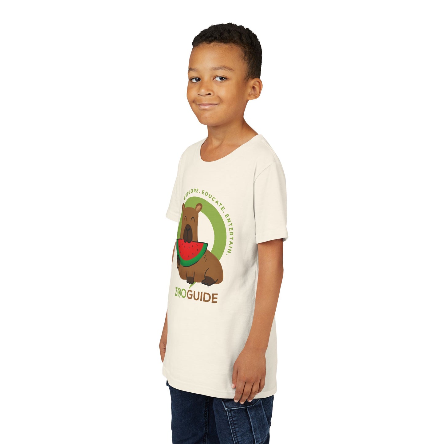 Capybara Eating Watermelon in Zoo Guide™ Waypoint Icon Youth Tee Shirt by Zoo Guide™