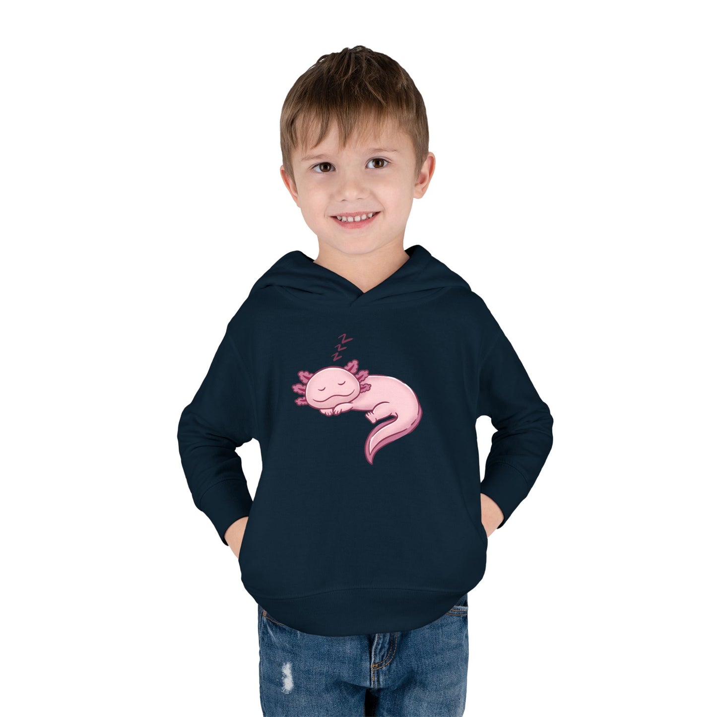 Axolotl Sleeping Toddler Pullover Fleece Hoodie by Zoo Guide™