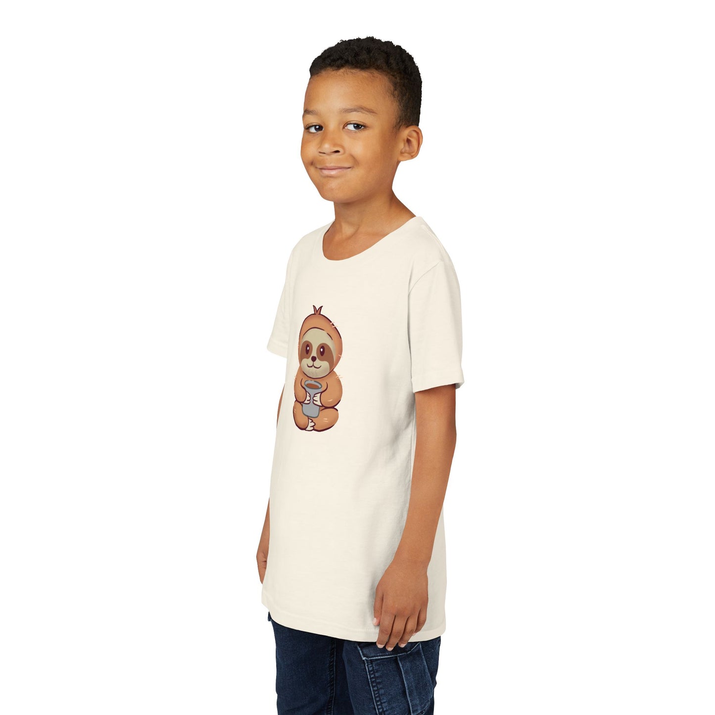 Sloth Drinking from Cup Youth Tee Shirt by Zoo Guide™