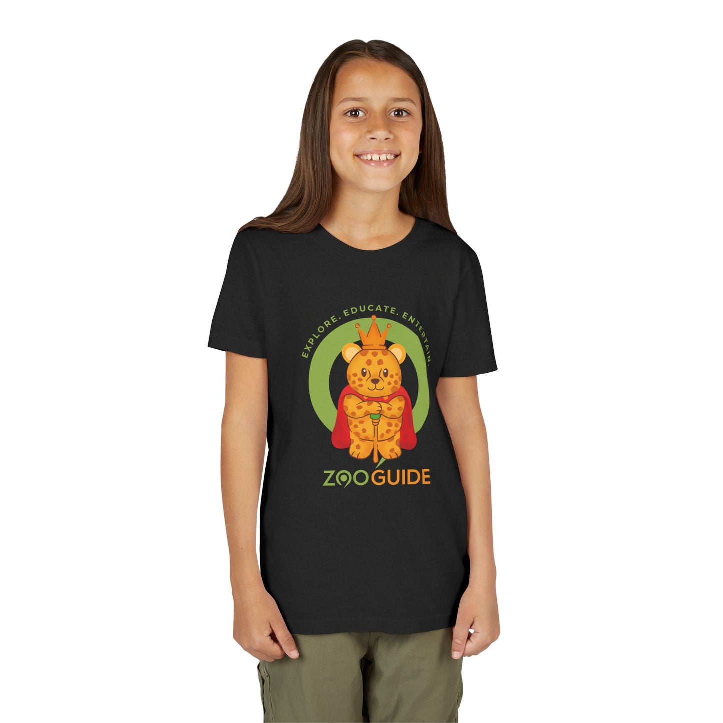 The Regal African Leopard in Zoo Guide™ Waypoint Icon Youth Tee Shirt by Zoo Guide™