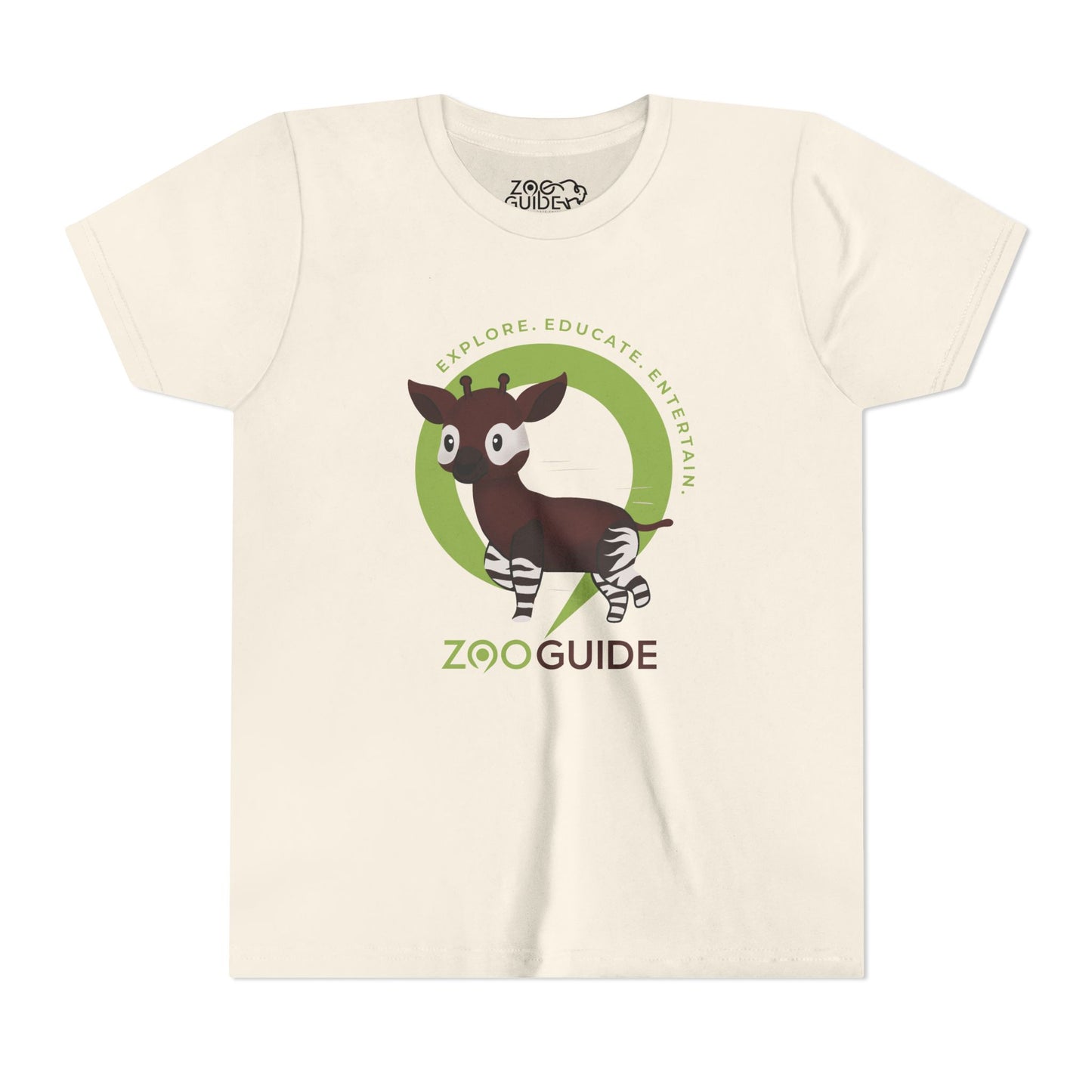Okapi Prancing in Zoo Guide™ Waypoint Icon Youth Tee Shirt by Zoo Guide™