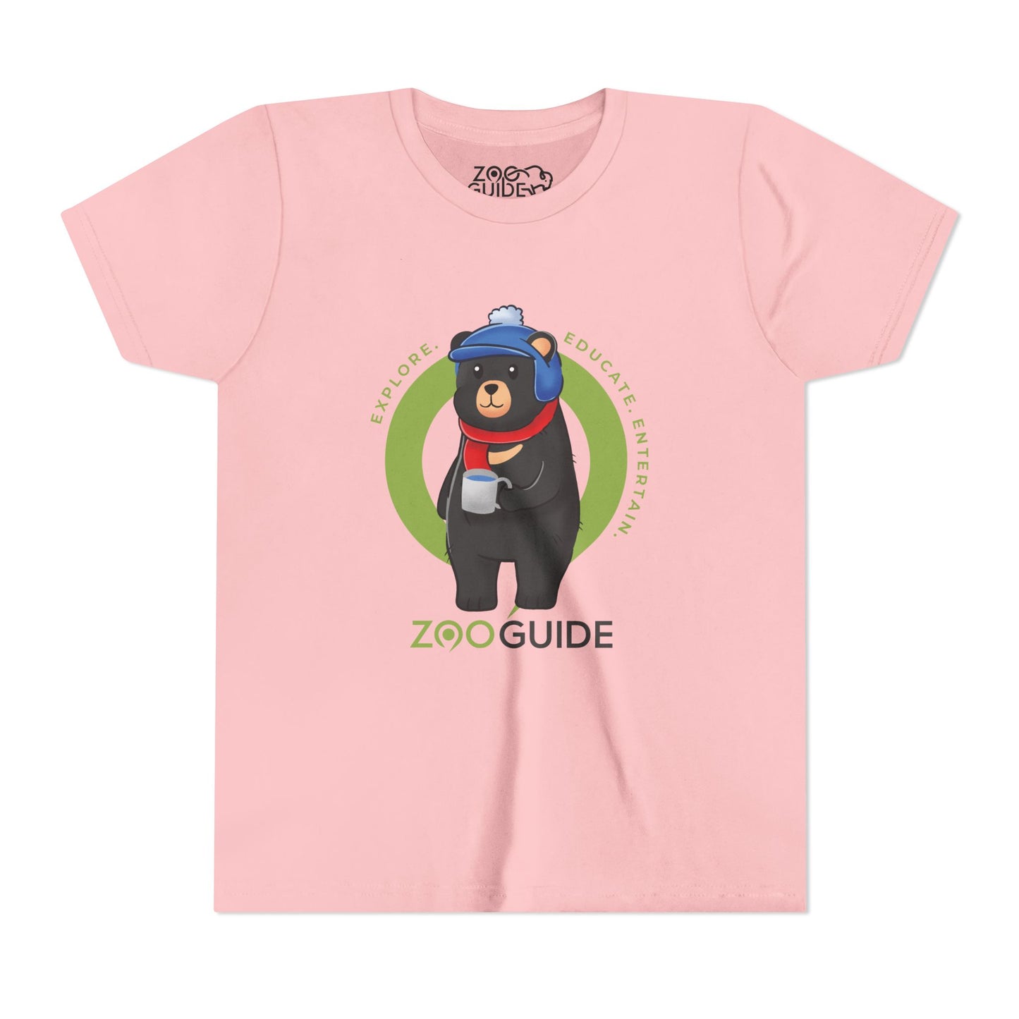 American Black Bear Winter Wear in Zoo Guide™ Waypoint Icon Youth Tee Shirt by Zoo Guide™