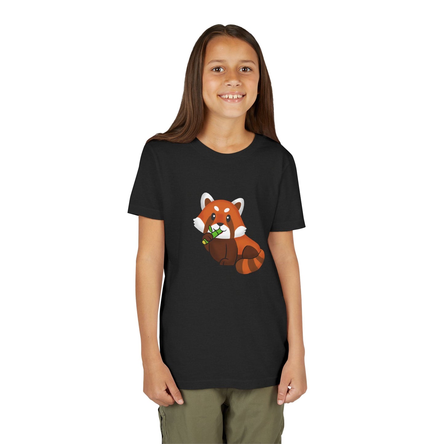 Red Panda Eating Bamboo Youth Tee Shirt by Zoo Guide™