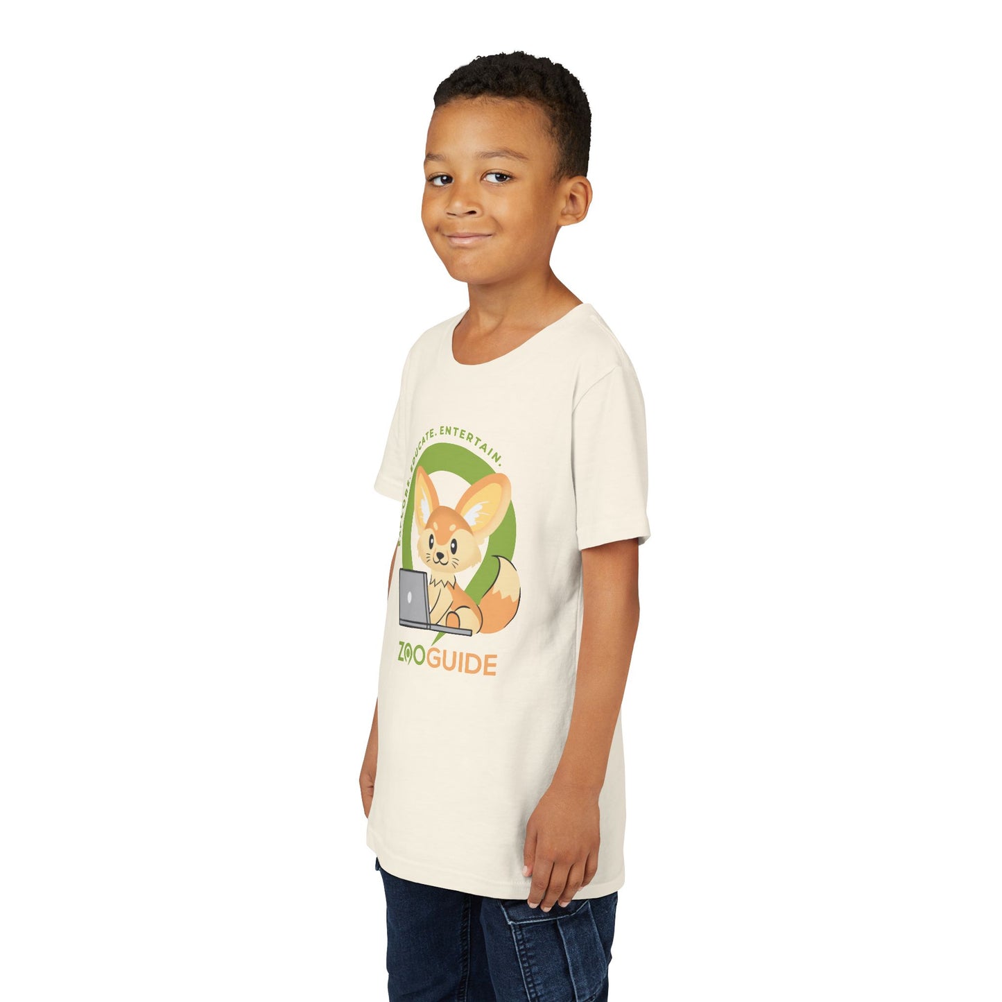 Fennec Fox on Laptop in Zoo Guide™ Waypoint Icon Youth Tee Shirt by Zoo Guide™