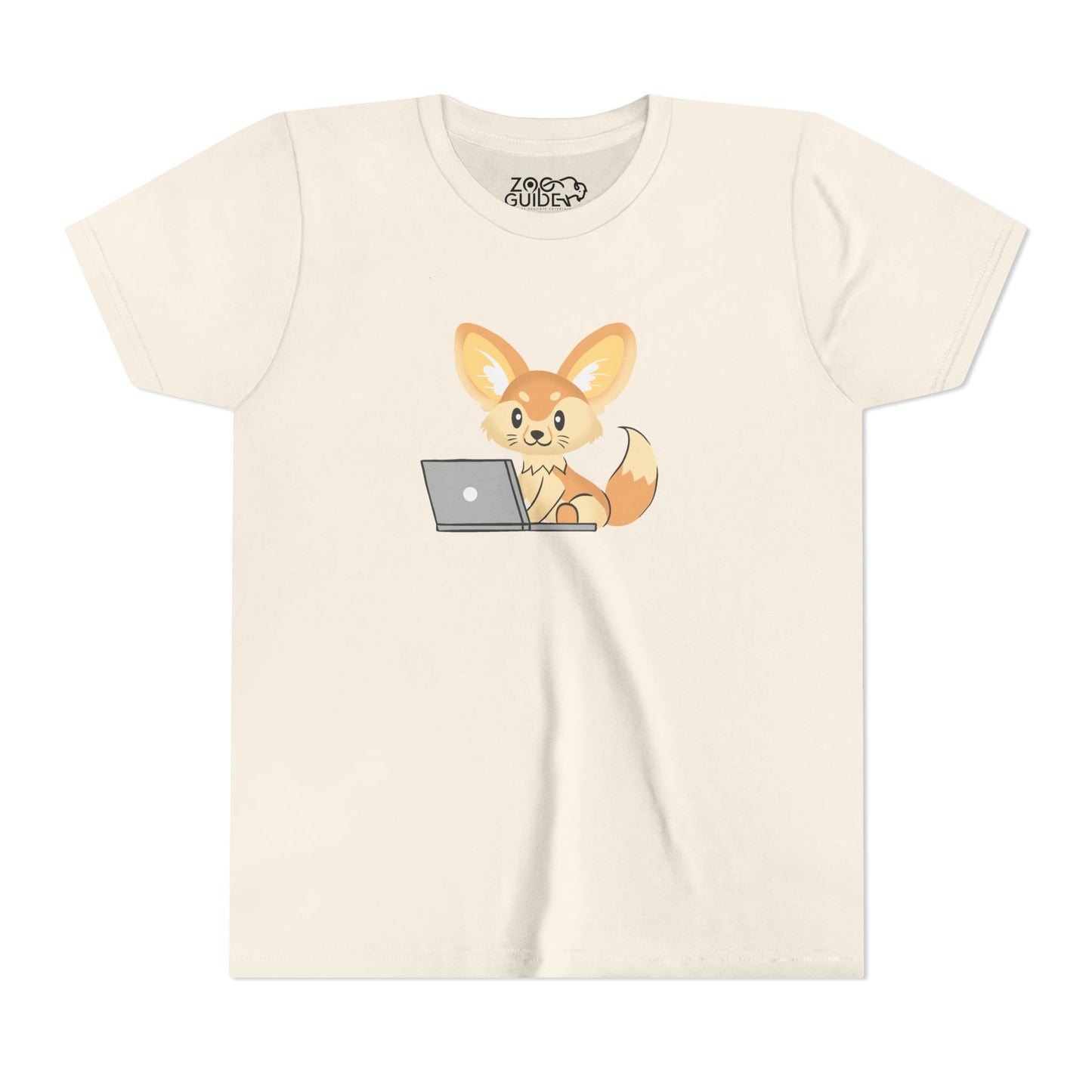Fennec Fox on Laptop Youth Tee Shirt by Zoo Guide™