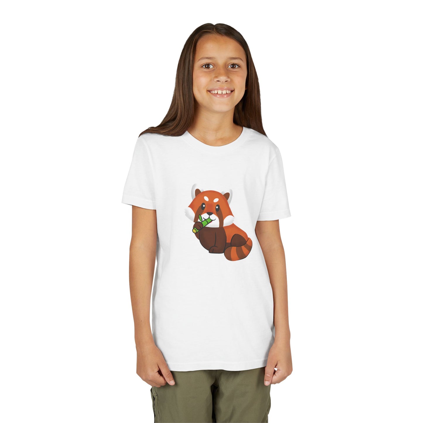Red Panda Eating Bamboo Youth Tee Shirt by Zoo Guide™