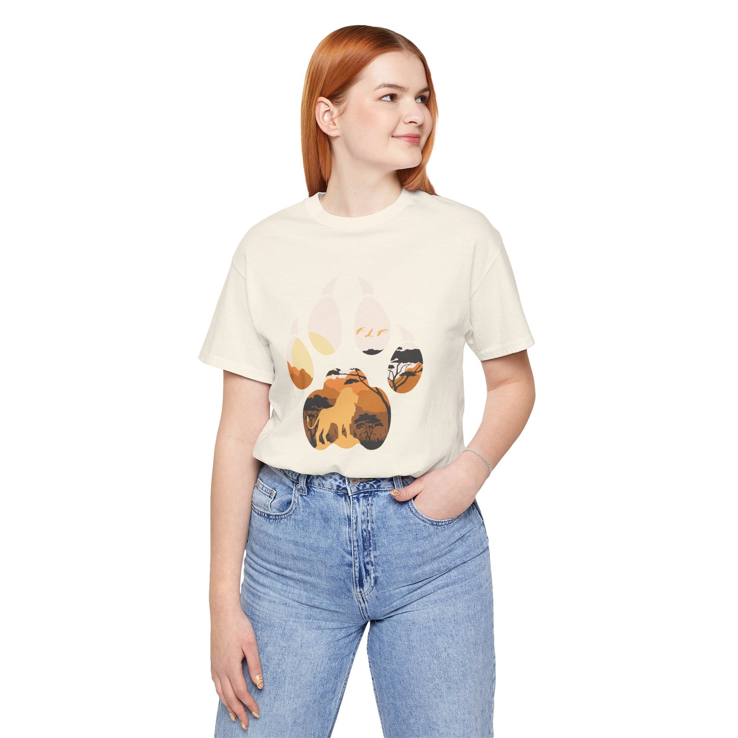 African Lion Print Adult Unisex Tee Shirt by Zoo Guide™