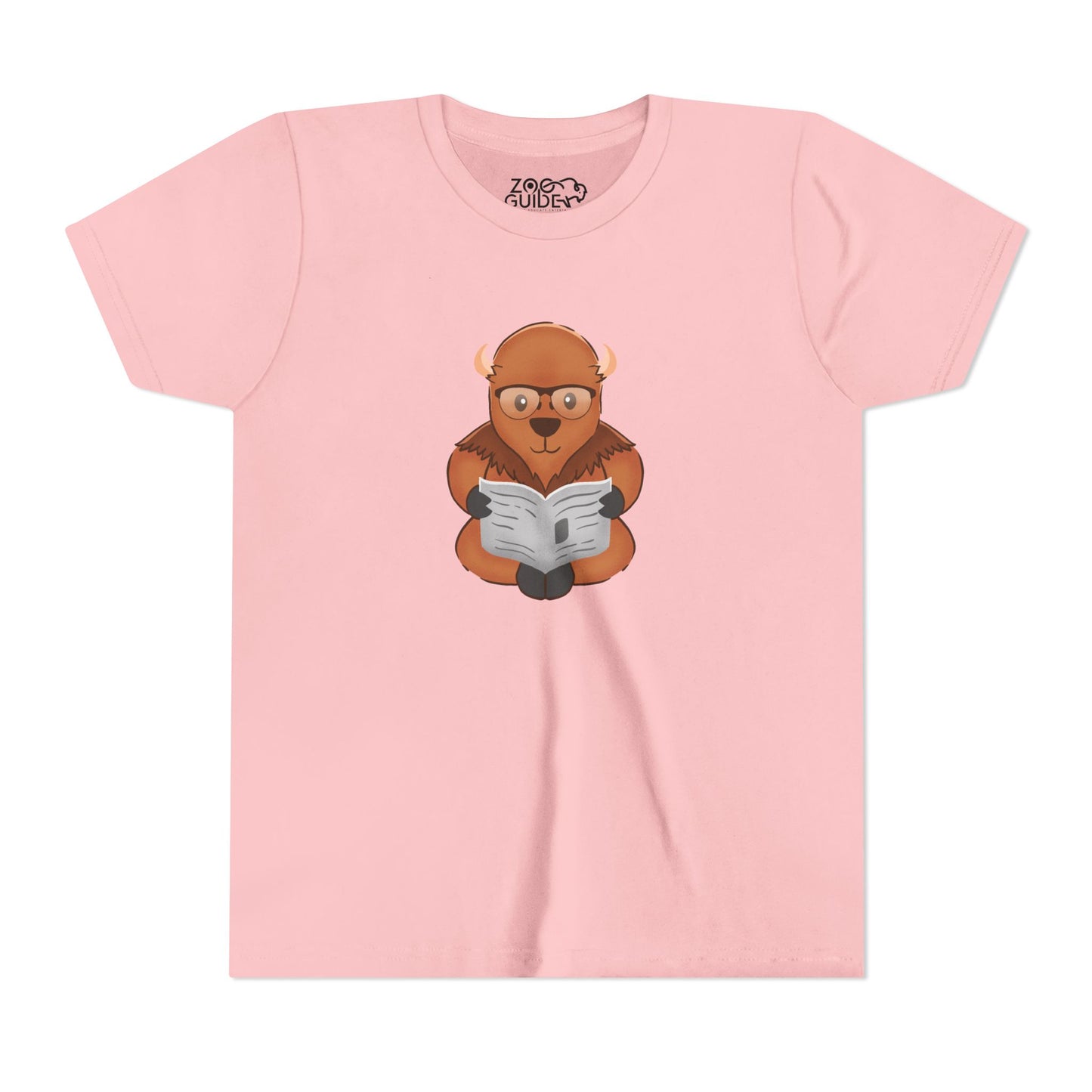 American Bison Reading Youth Tee Shirt by Zoo Guide™