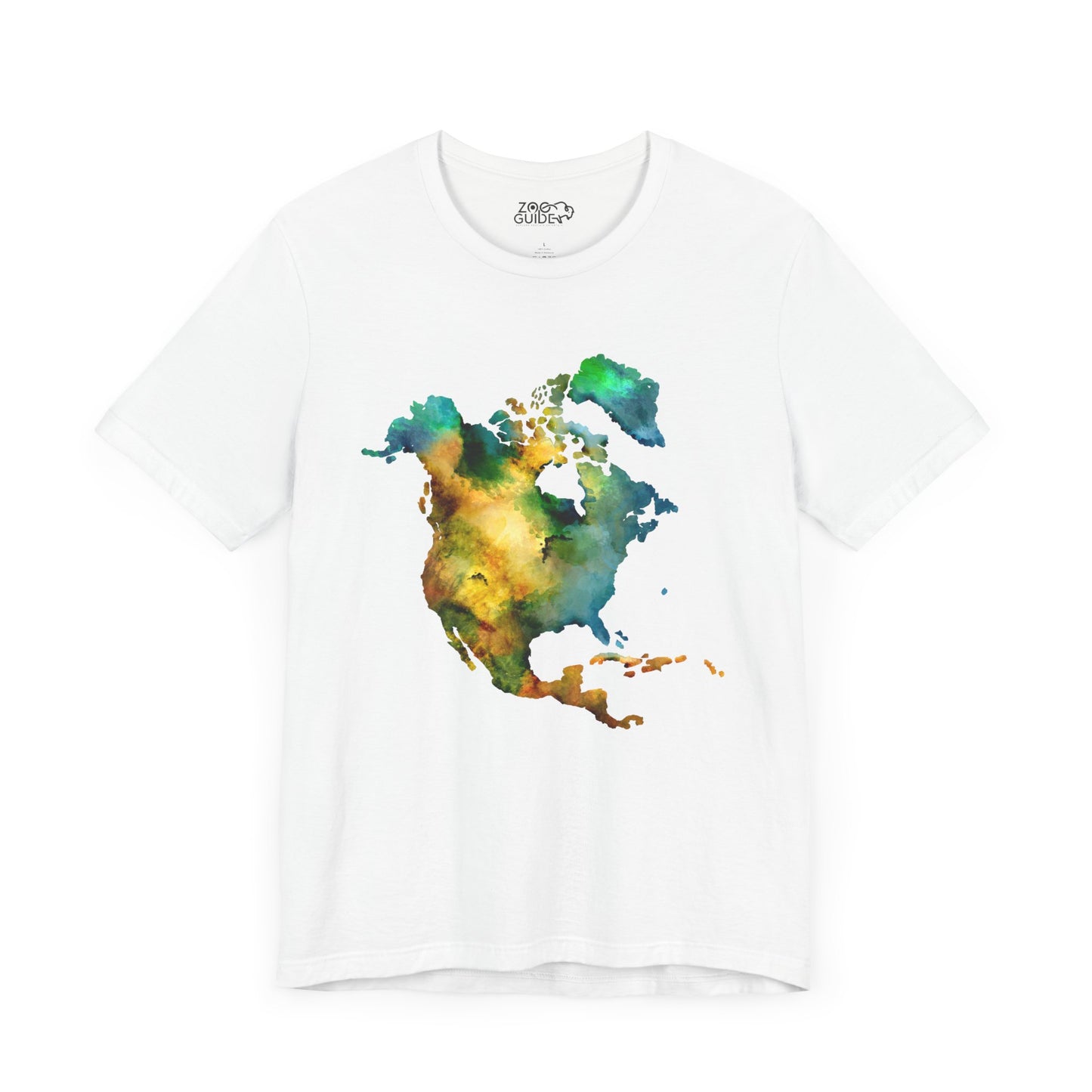 North America Map Adult Unisex Tee Shirt by Zoo Guide™