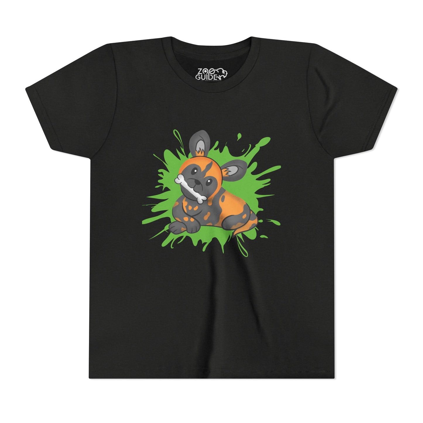 Painted Dog Bone Color Splash Youth Tee Shirt by Zoo Guide™
