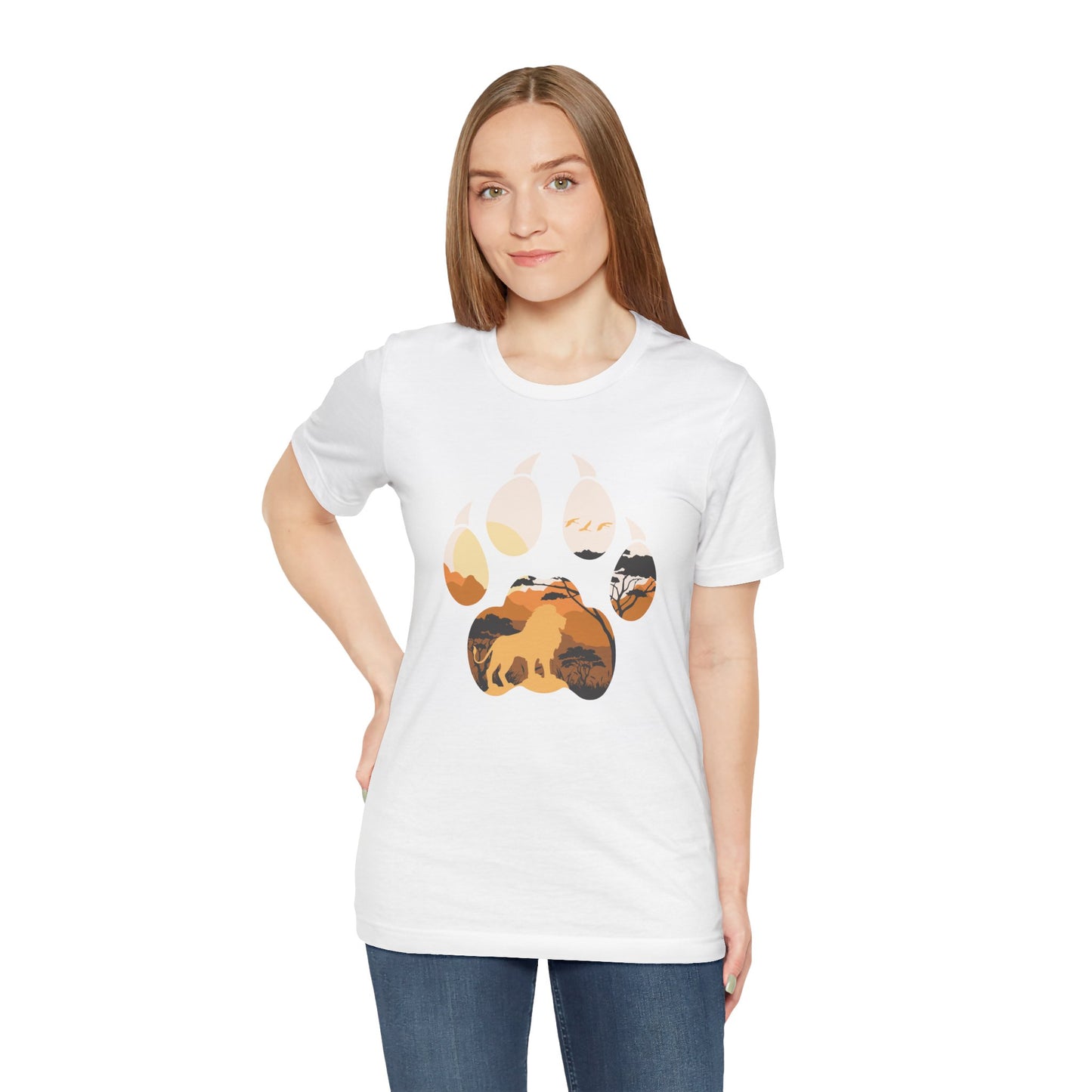African Lion Print Adult Unisex Tee Shirt by Zoo Guide™