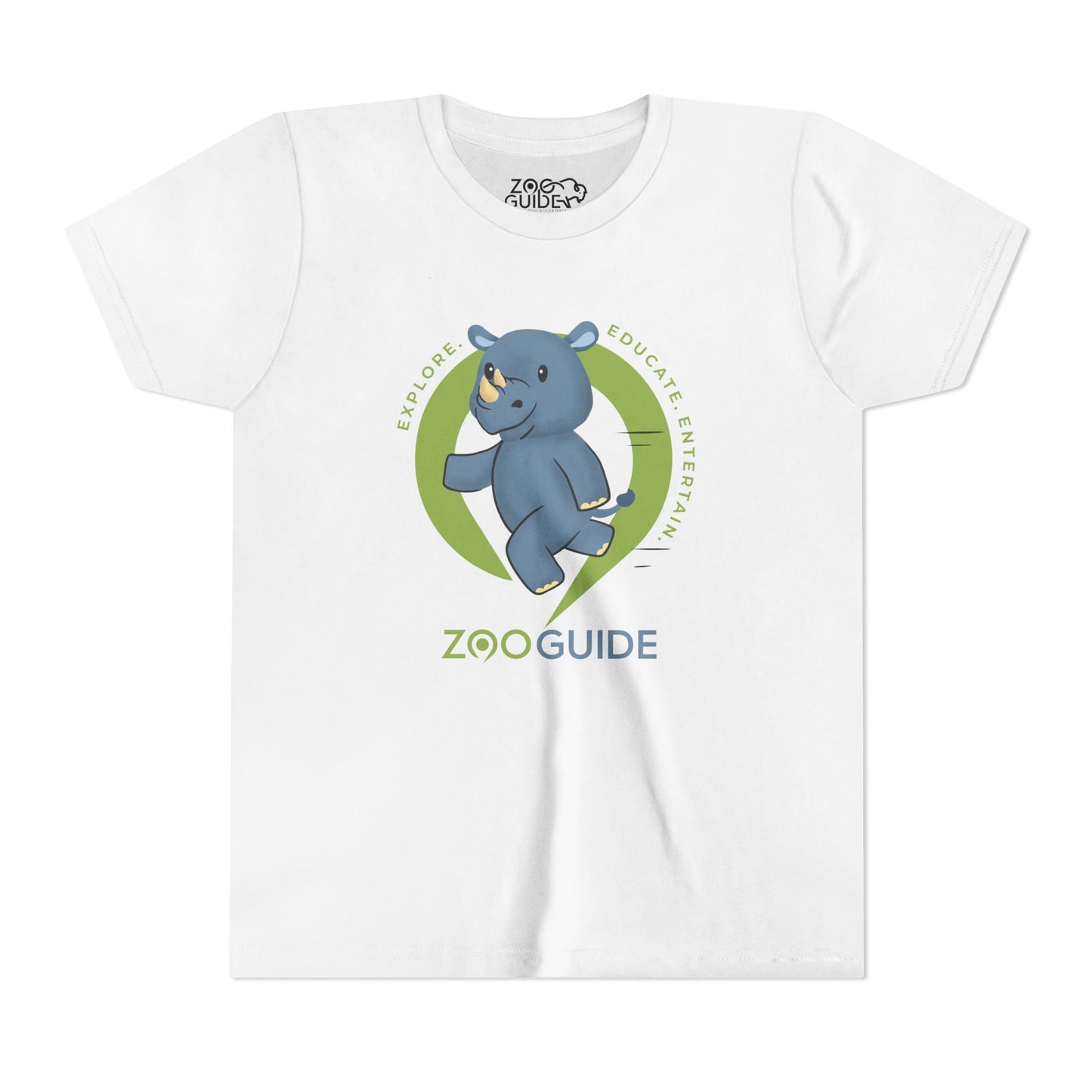 Rhino Running in Zoo Guide™ Waypoint Icon Youth Tee Shirt by Zoo Guide™