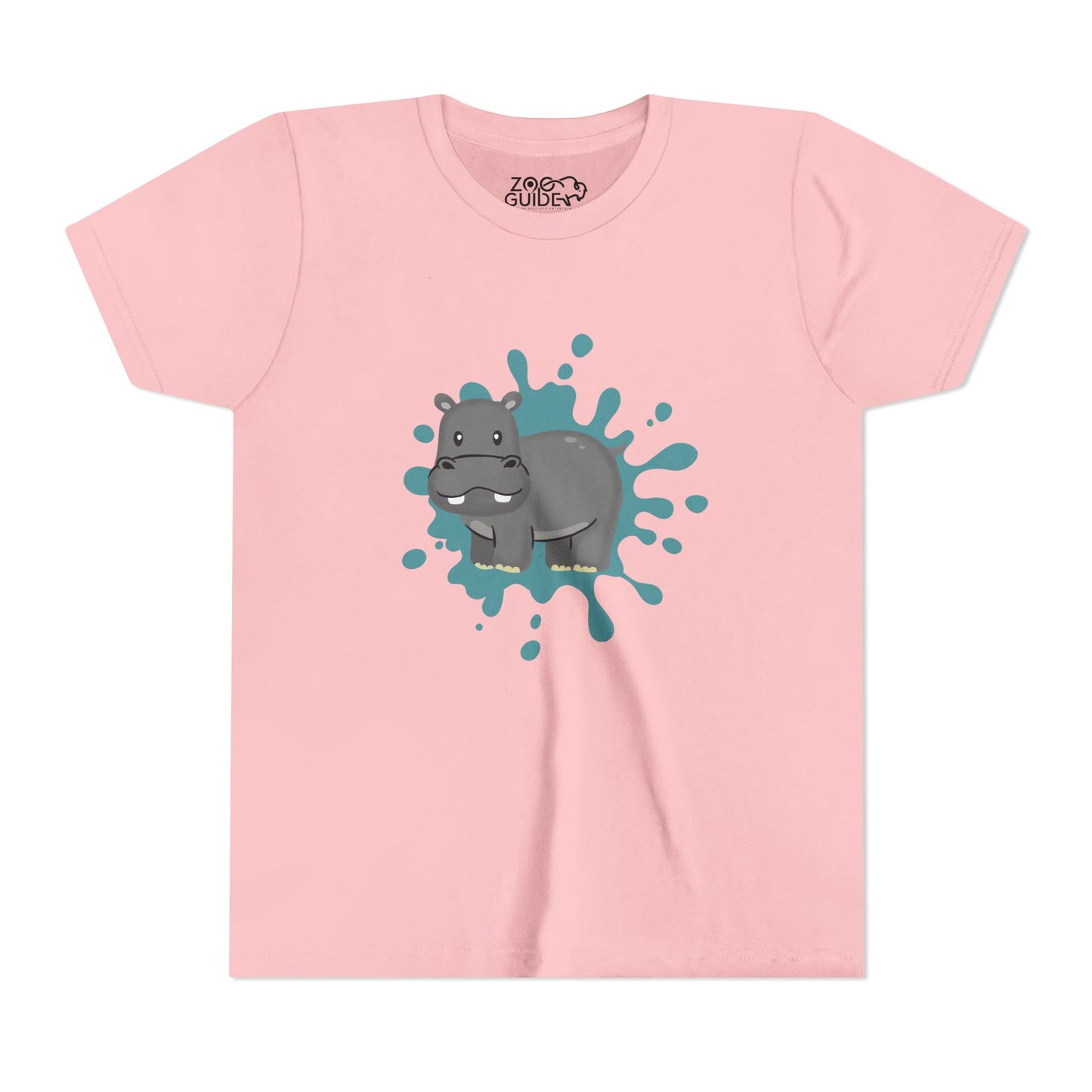 Hippo Color Splash Youth Tee Shirt by Zoo Guide™