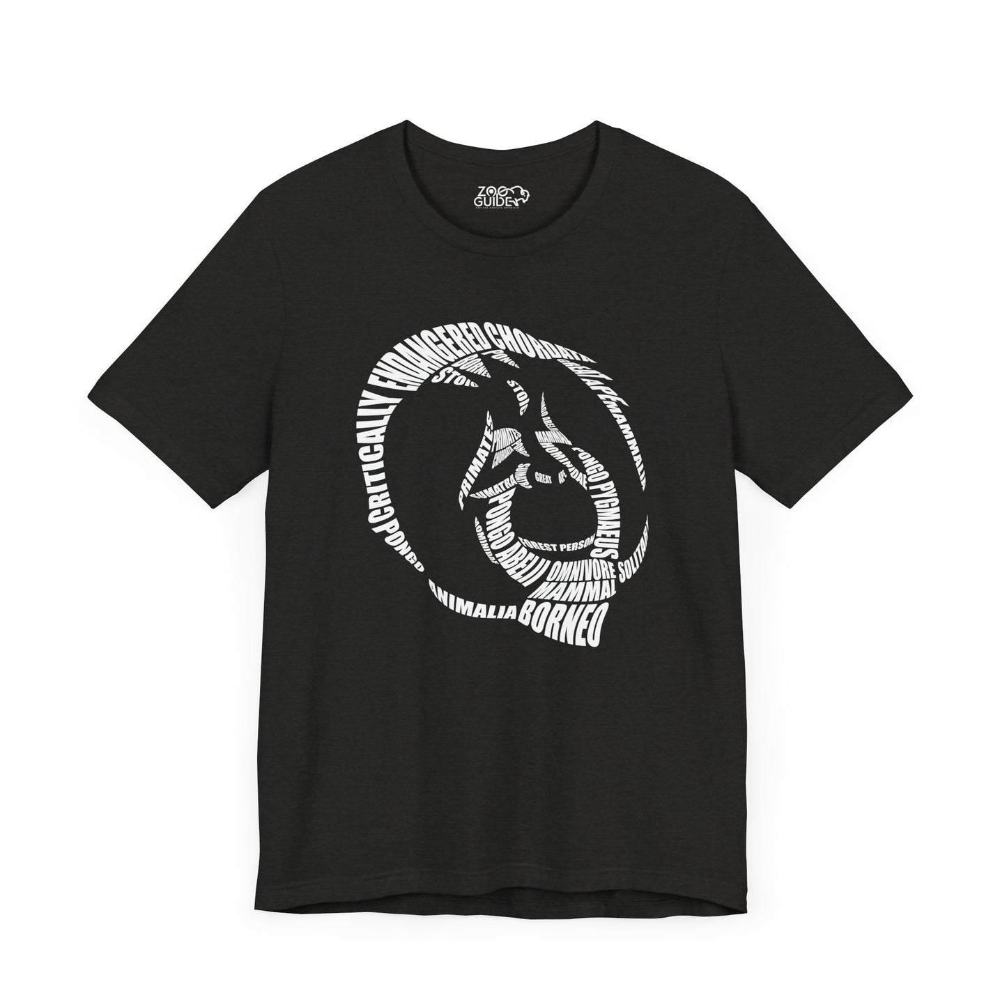 Orangutan Head Word Art Adult Unisex Short Sleeve Tee