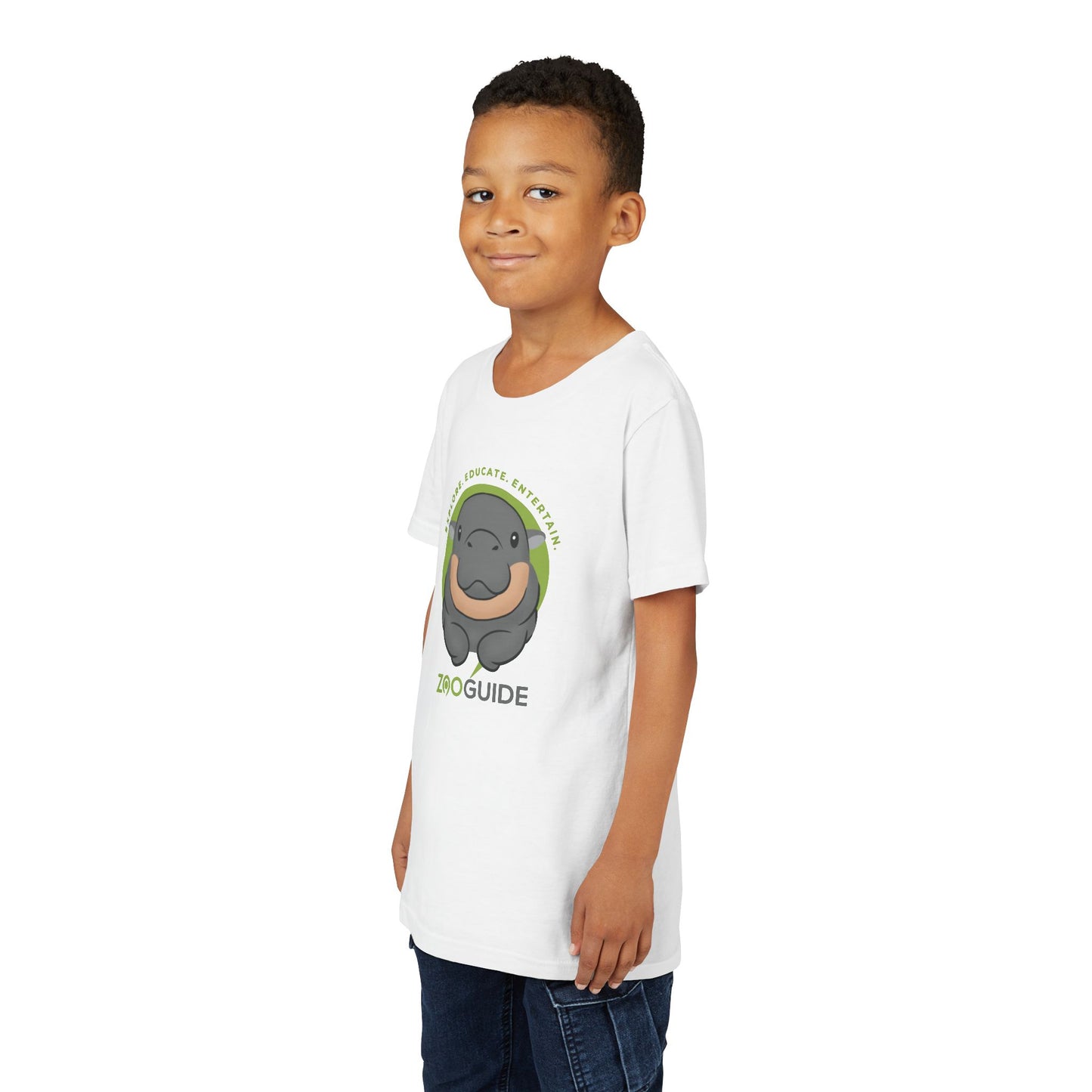 Pygmy Hippo Laying Down in Zoo Guide™ Waypoint Icon Youth Tee Shirt by Zoo Guide™