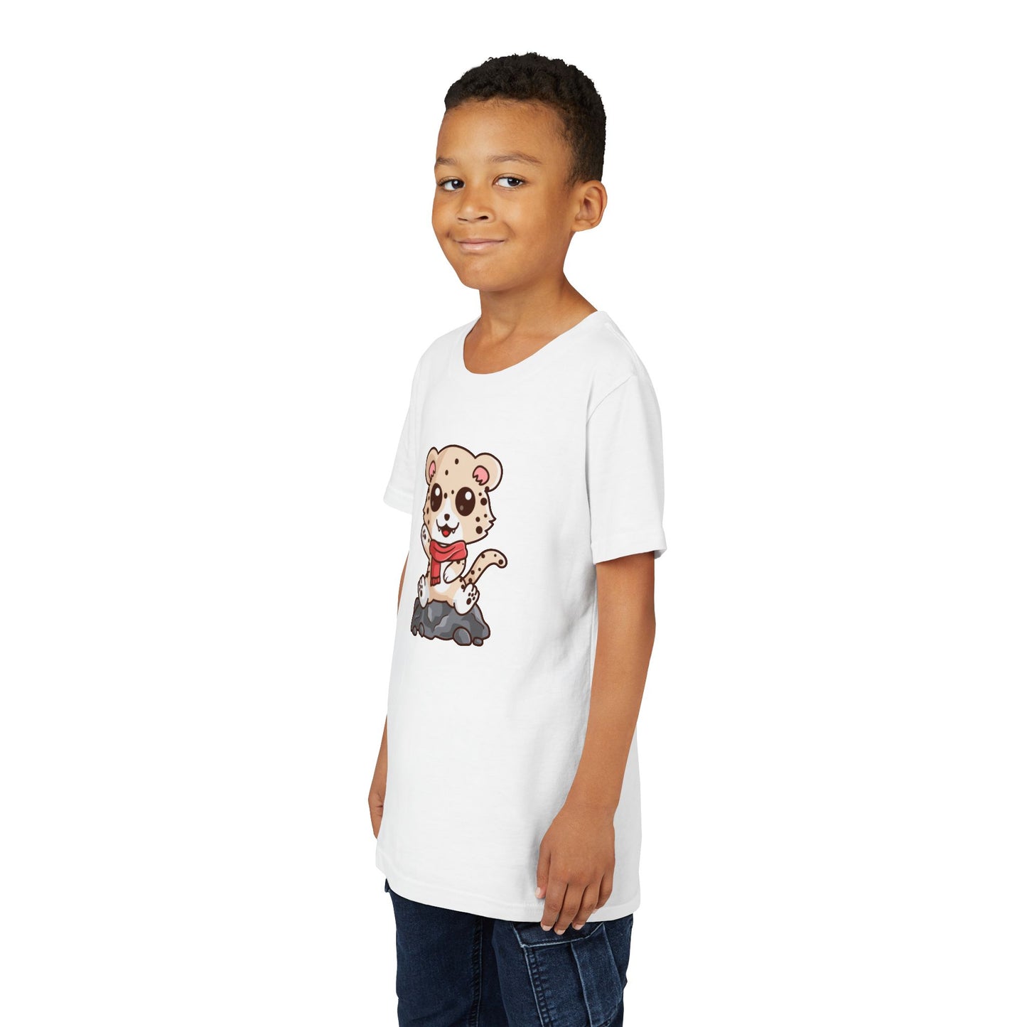 Snow Leopard Kawaii Style Youth Tee Shirt by Zoo Guide™