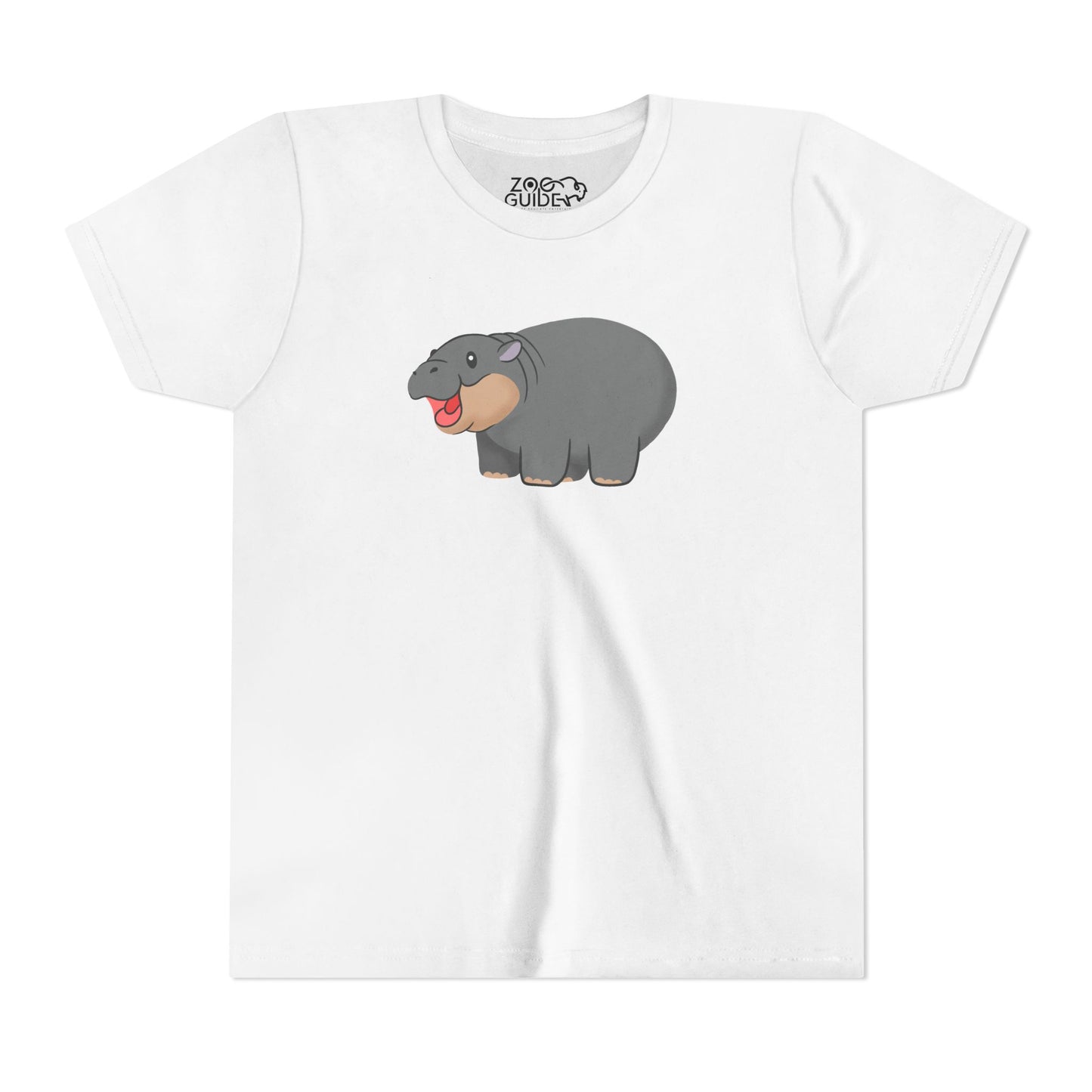Pygmy Hippo Open Mouth Youth Tee Shirt by Zoo Guide™