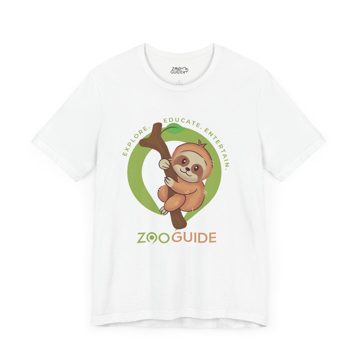 Sloth 'Hang in there' Adult Unisex Tee Shirt by Zoo Guide™