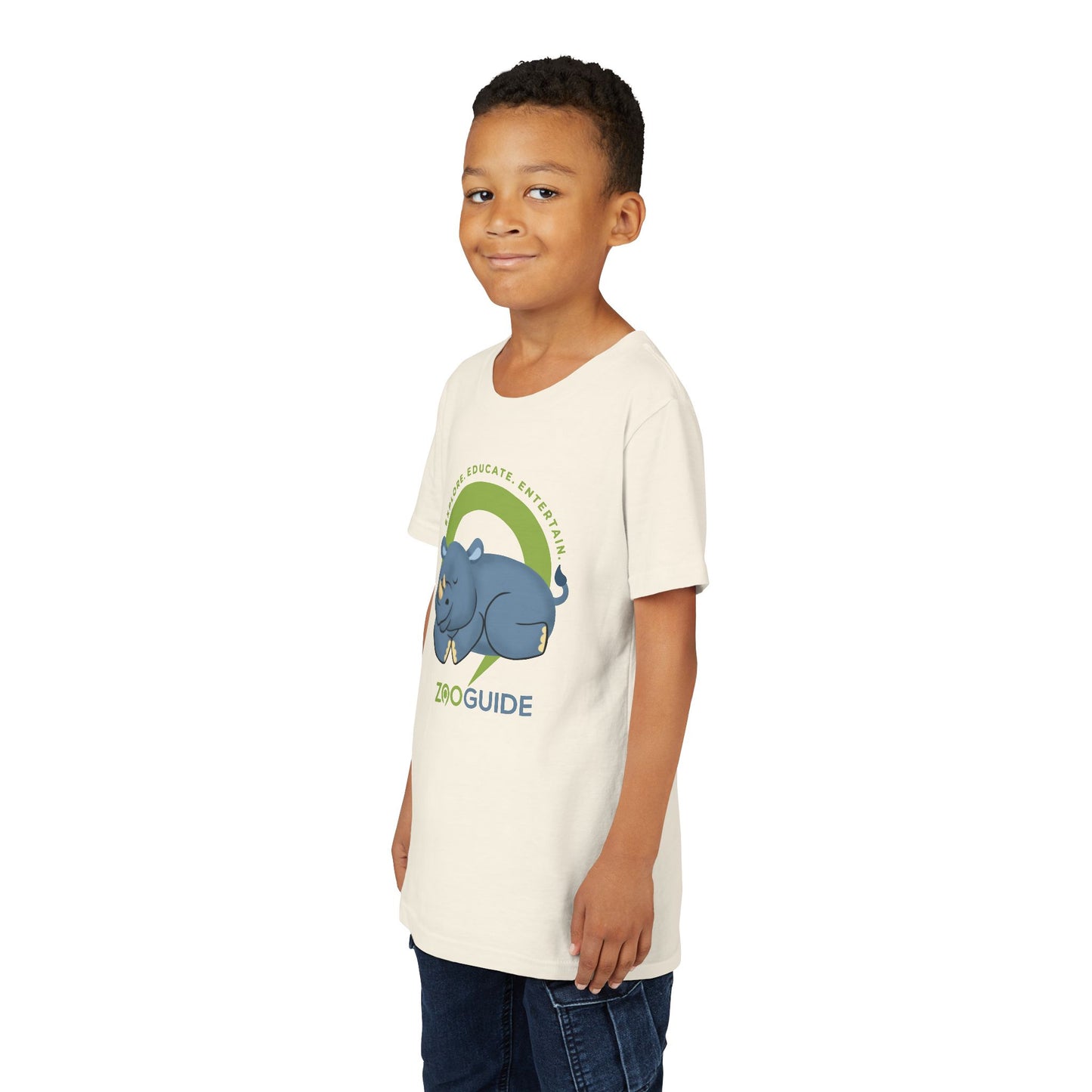 Rhino Nap Time in Zoo Guide™ Waypoint Icon Youth Tee Shirt by Zoo Guide™