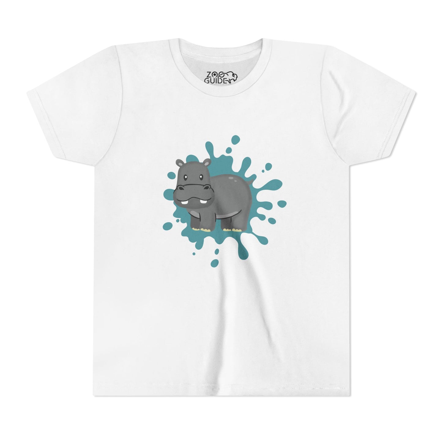 Hippo Color Splash Youth Tee Shirt by Zoo Guide™