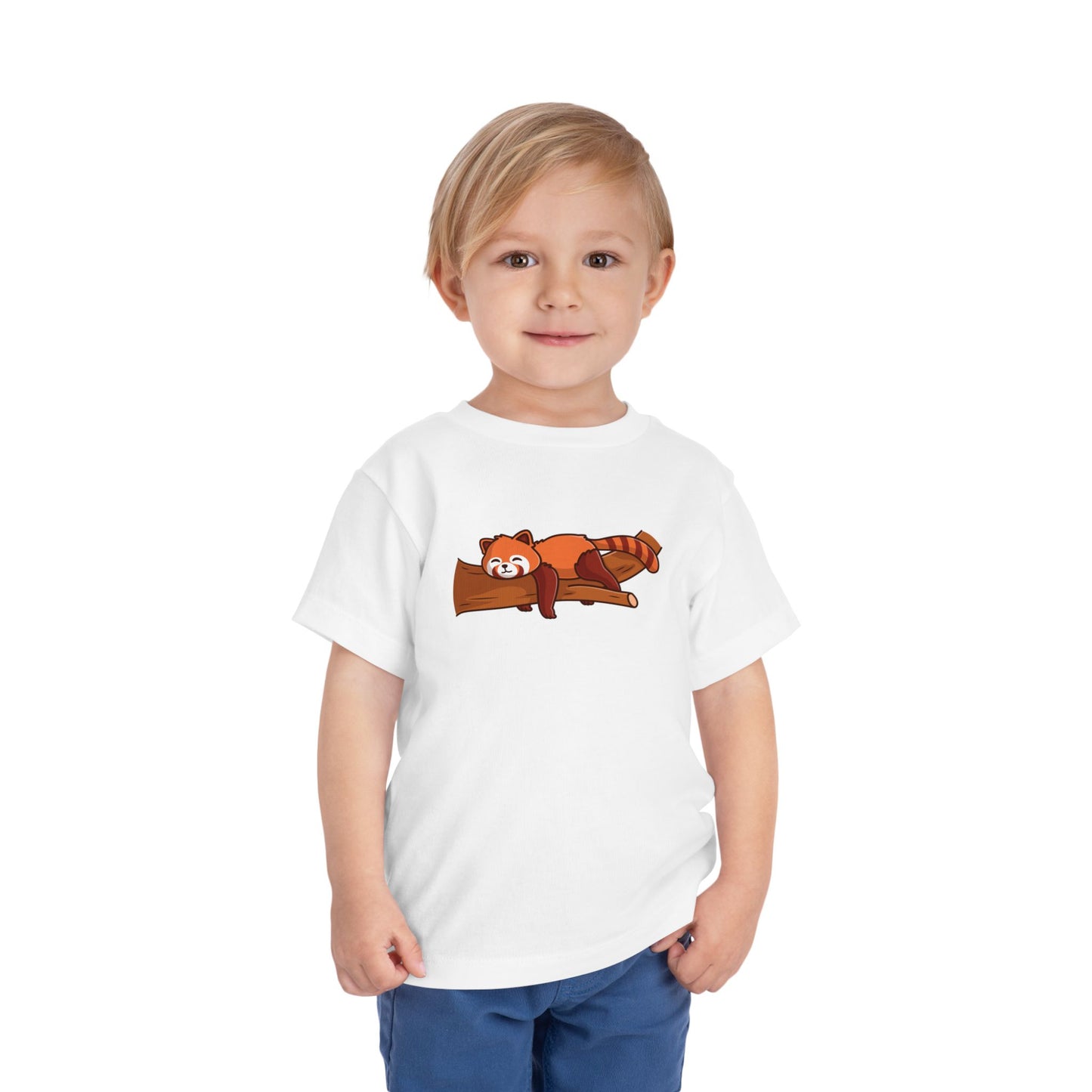 Red Panda Sleeping Kawaii Style Toddler Tee Shirt by Zoo Guide™