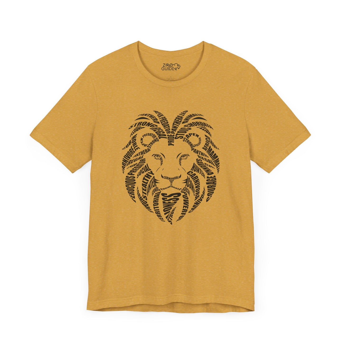 Lion Head Word Art Adult Unisex Short Sleeve Tee