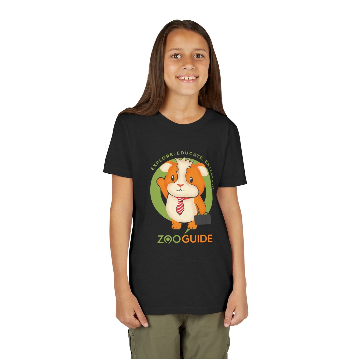 Guinea Pig "Off to Work" in Zoo Guide™ Waypoint Icon Youth Tee Shirt by Zoo Guide™
