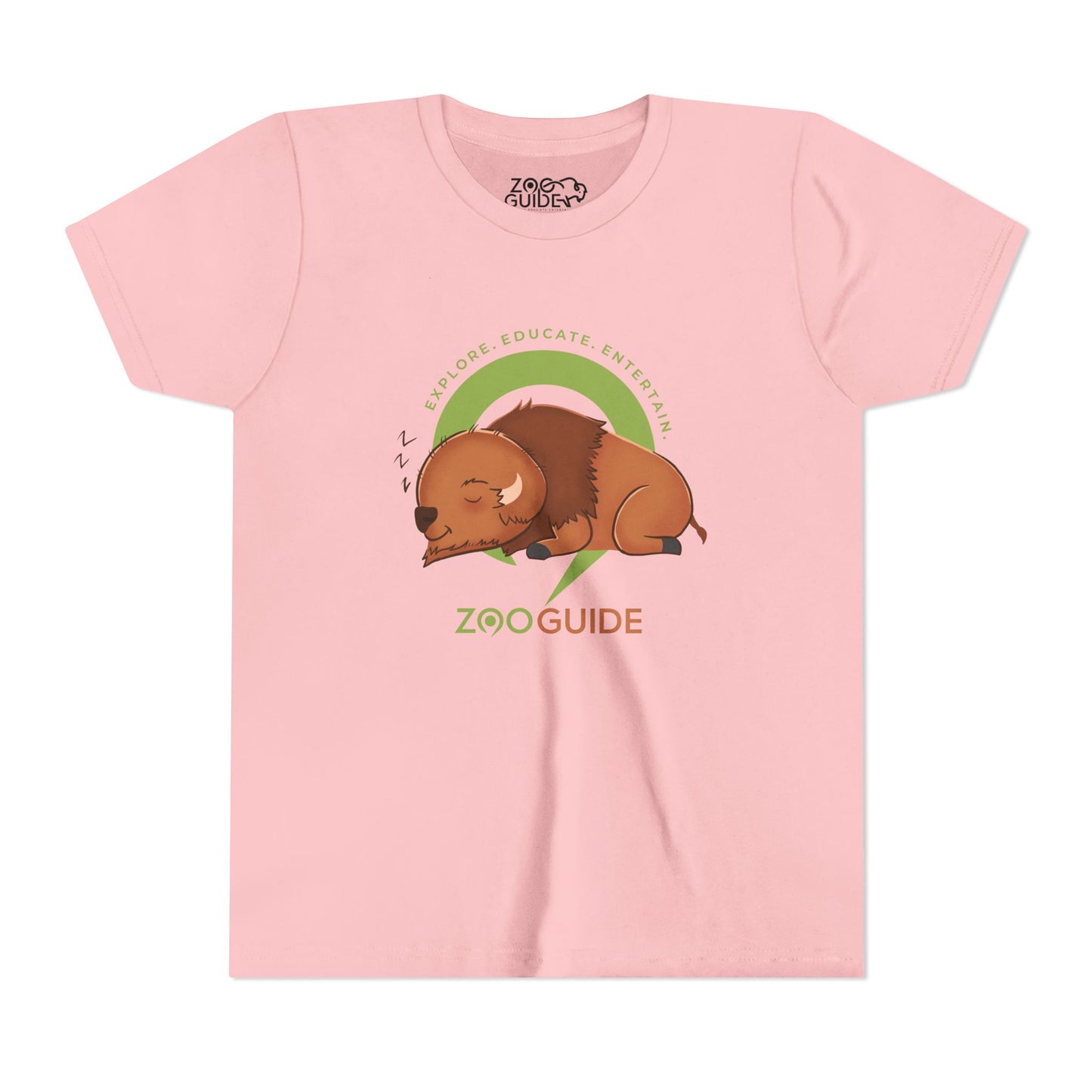 Bison Sleeping in Zoo Guide™ Waypoint Icon Youth Tee Shirt by Zoo Guide™